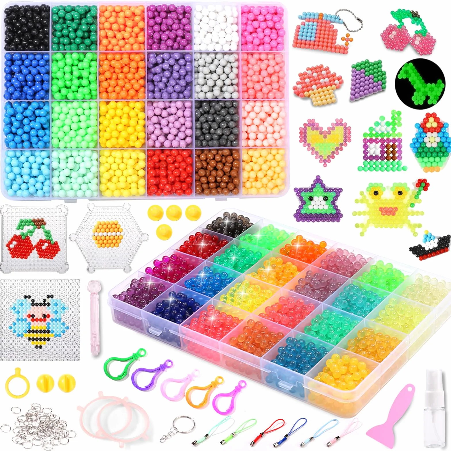 Perles à repasser 48 couleurs EIKEJI 7400 Recharge, brillent dans le noir, pour enfants loisir créatif cadeau