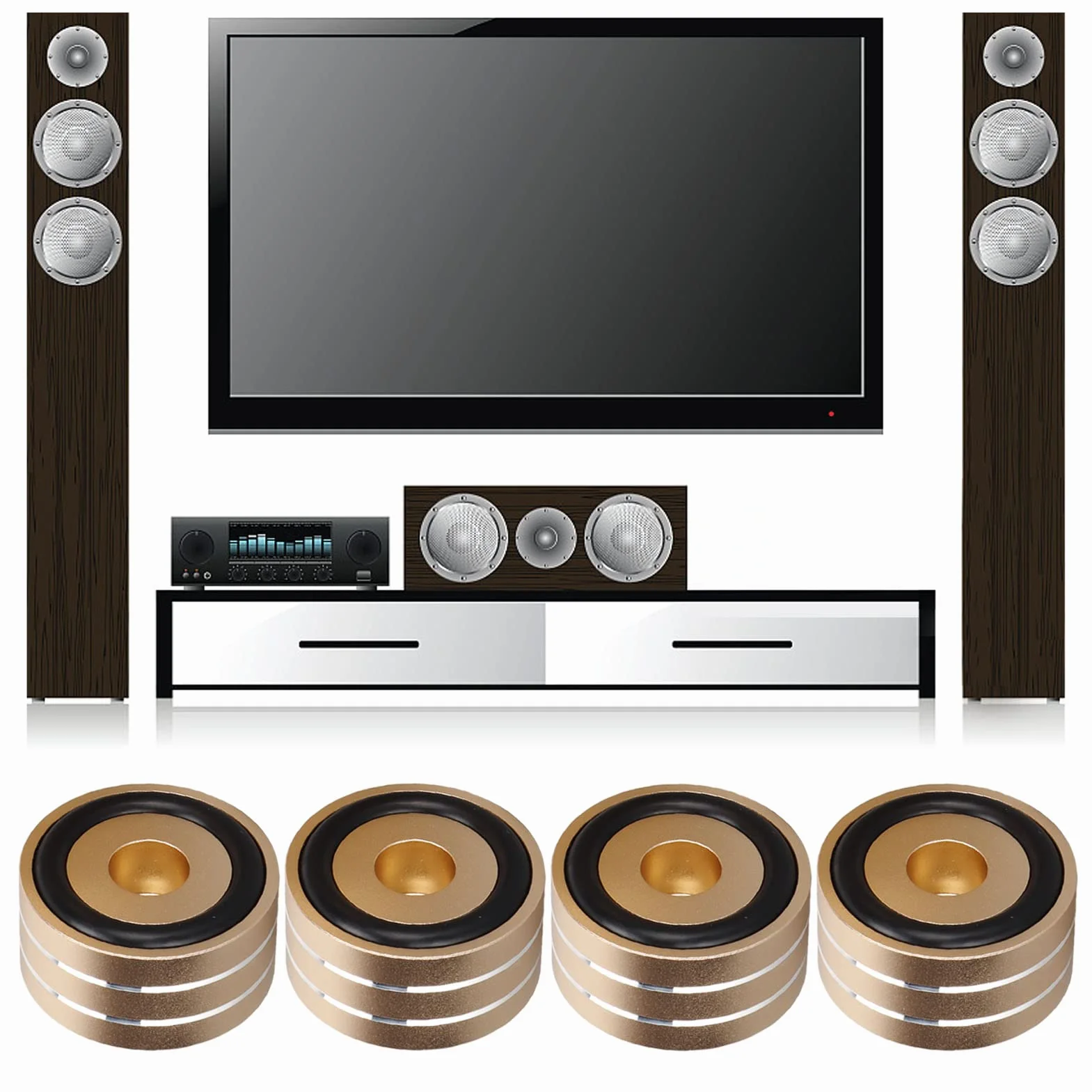 Pieds d'isolation de Haut-parleur en Aluminium 40 x 20 mm, Antidérapant pour Amplificateur DAC