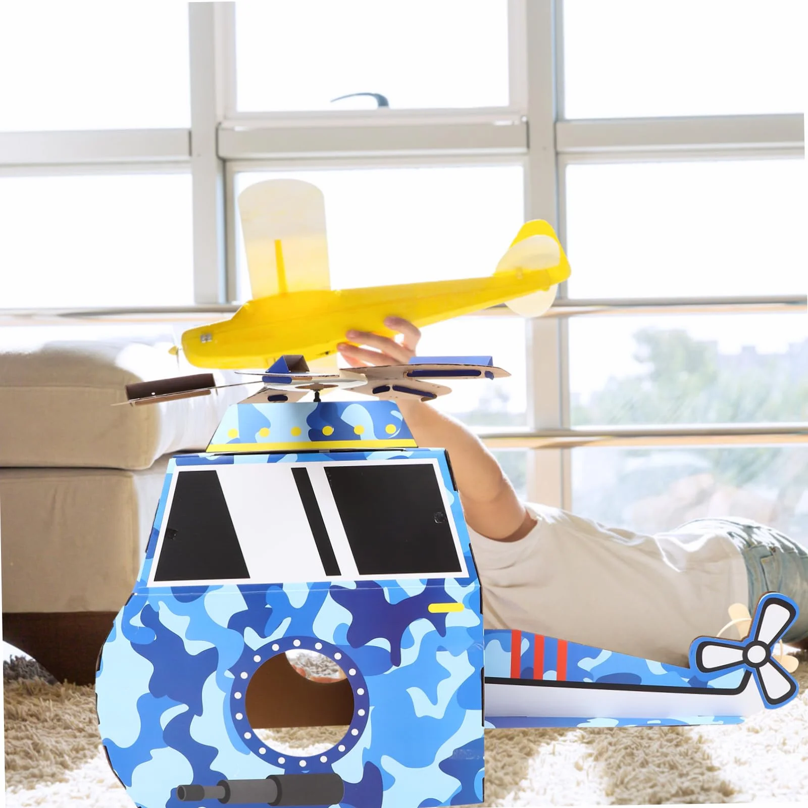 Abaodam Déguisement Avion à Fabriquer Carton Costume Jouet Portable pour Garçon Fille