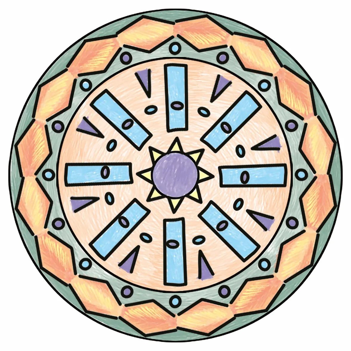 Ravensburger Mandala Designer Dessin Loisir créatif Pochoirs Crayons de Couleur Inclus Boho Style Enfant Dès 6 Ans Version française