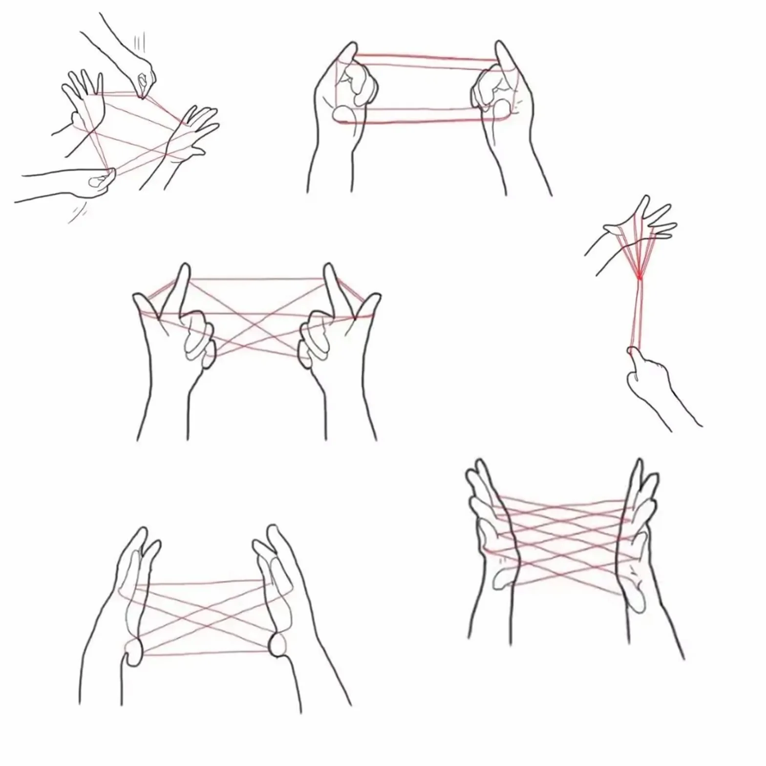 LABUYI Finger Twist String Game 160 cm Rainbow Rope Cats Cradle