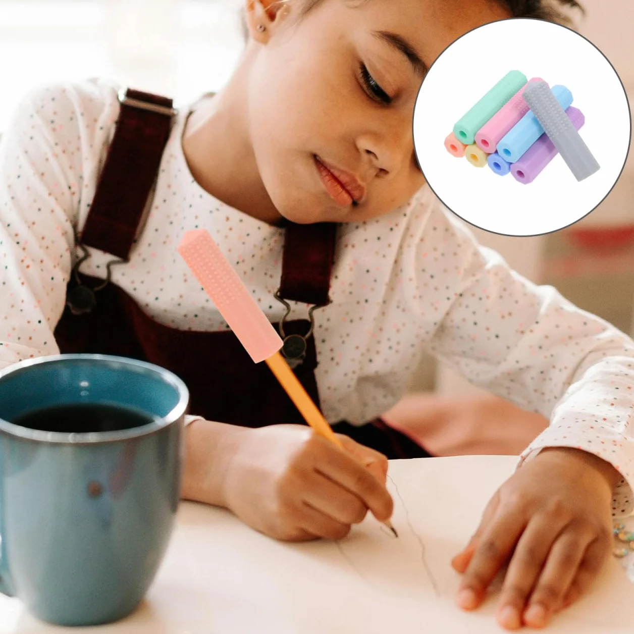 Embouts De Crayon à Mâcher En Silicone Lot De 8, Capuchons Sensoriels Pour Enfants Autisme Besoins Oraux, Sans Bpa Couleurs Macaron