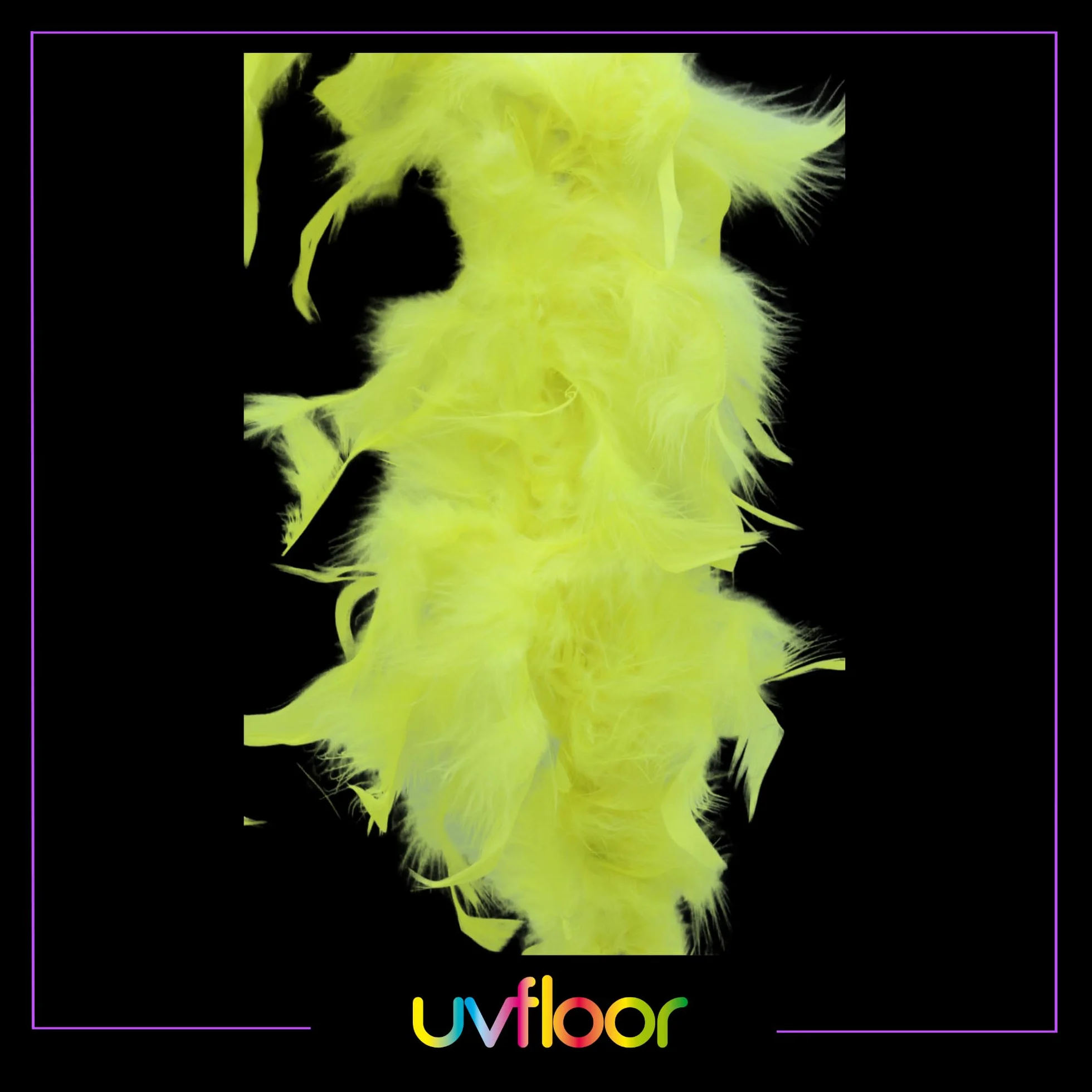 Boa En Plumes Fluo 1m80 Jaune Fluo - Accessoire Fluorescent Fête Déguisement