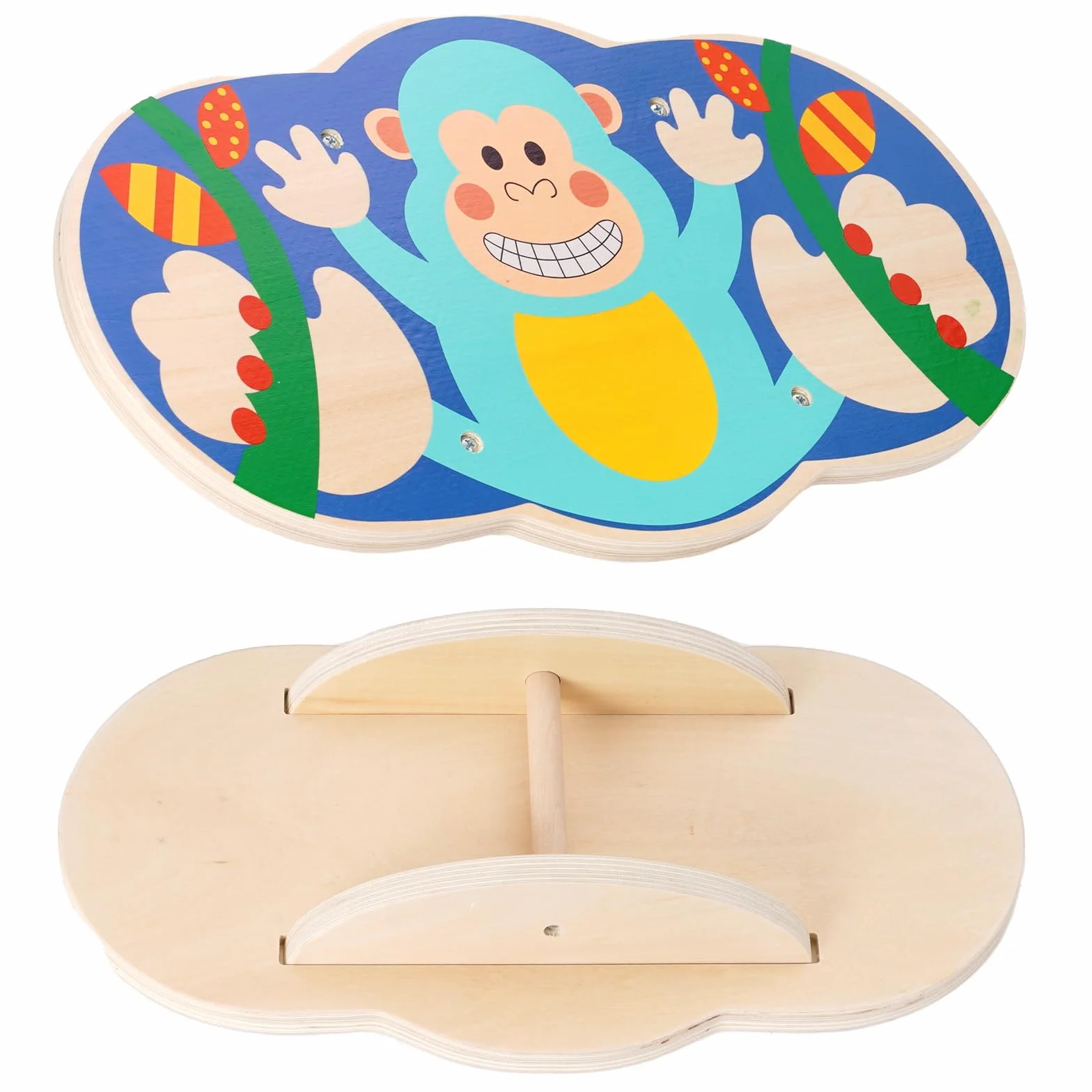 Planche d'équilibre en bois enfant singe - Planche oscillante intérieur