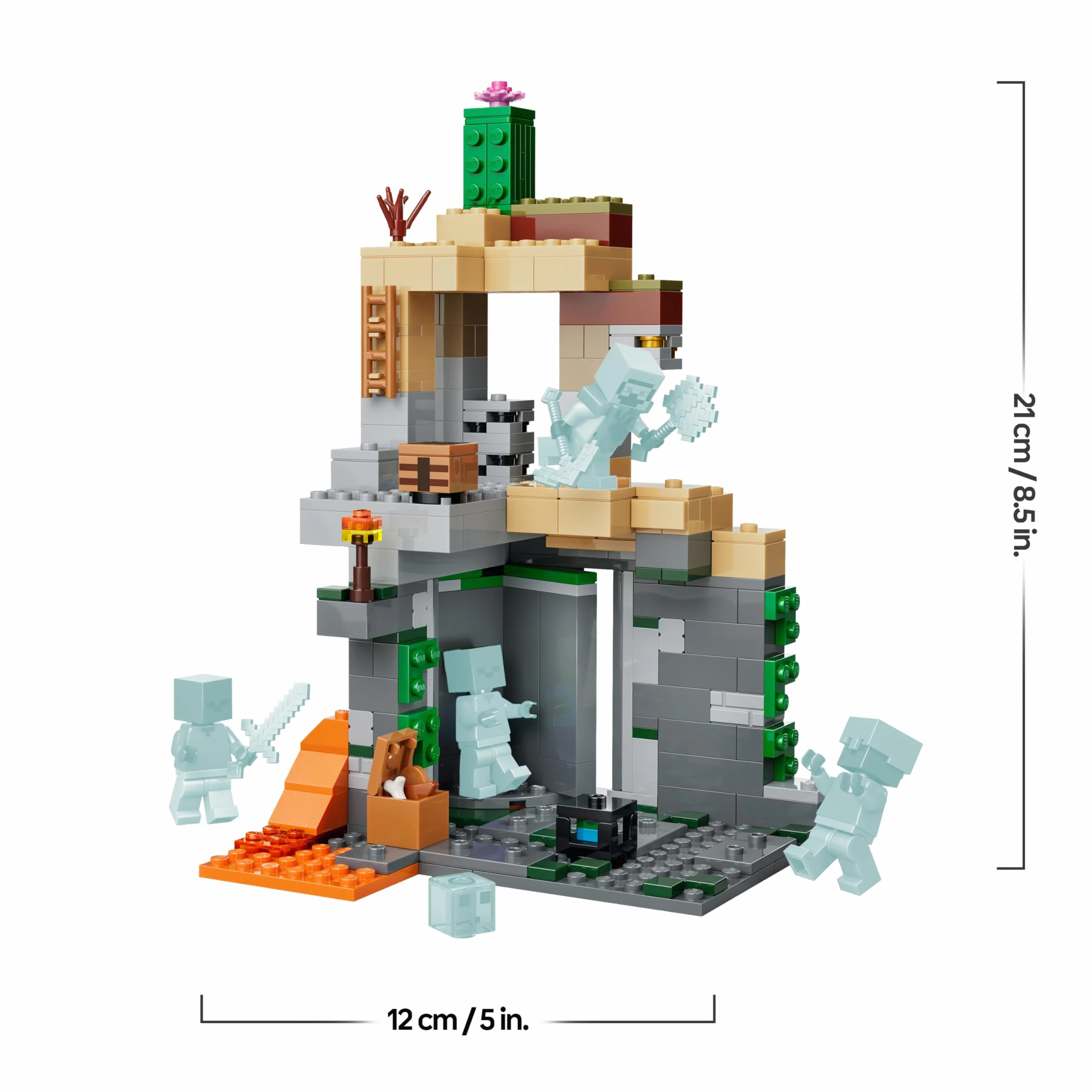 LEGO Minecraft Le Donjon de Zombies 21587 Jeu Interactif avec Minifigurine de Vagabond 3 Figurines de Zombies Slime Établi Cadeau Gaming 8 Ans