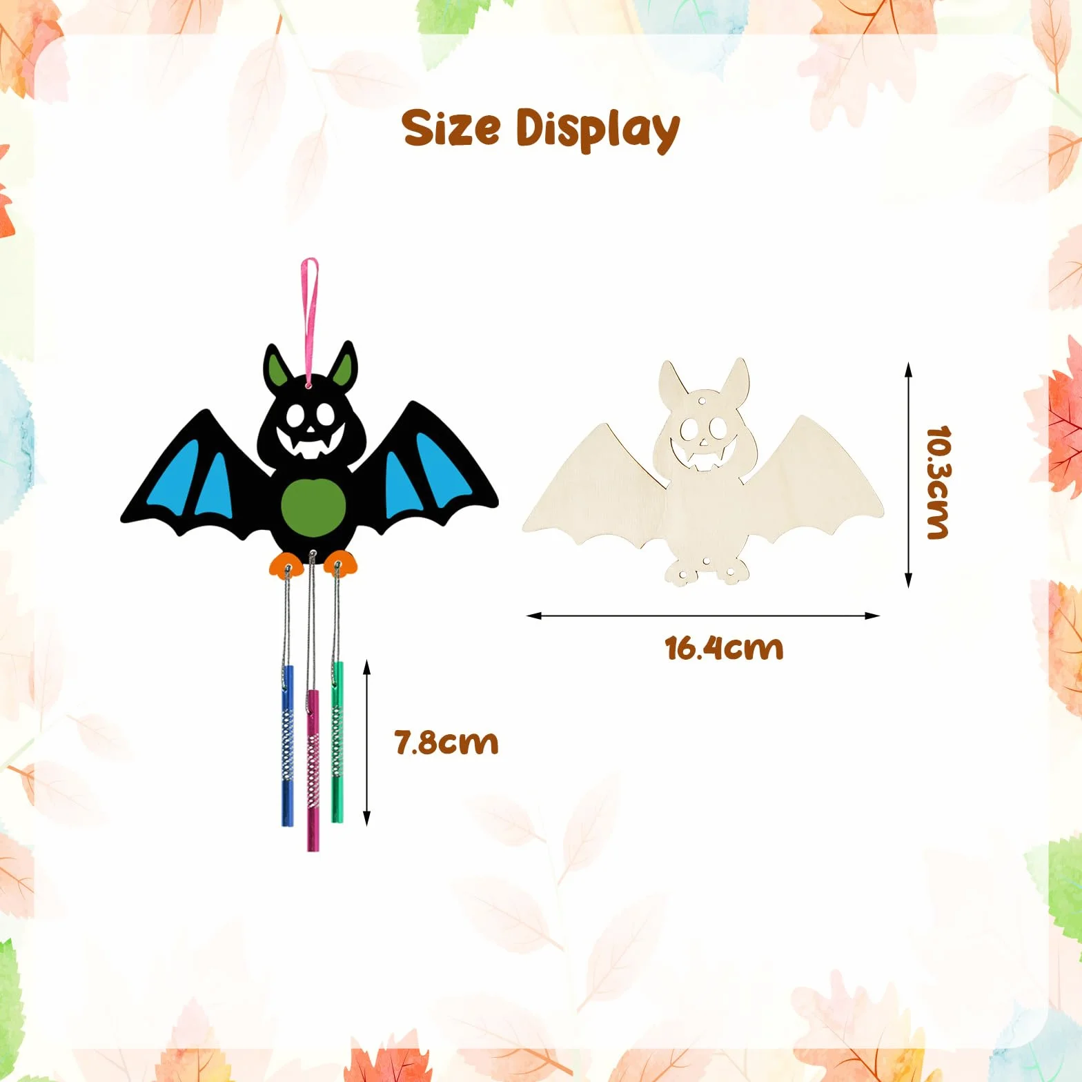 Bricolage Carillons Vent de Chauves-Souris en Bois à Colorer pour Enfants Halloween Activité Manuelle 9 Kits