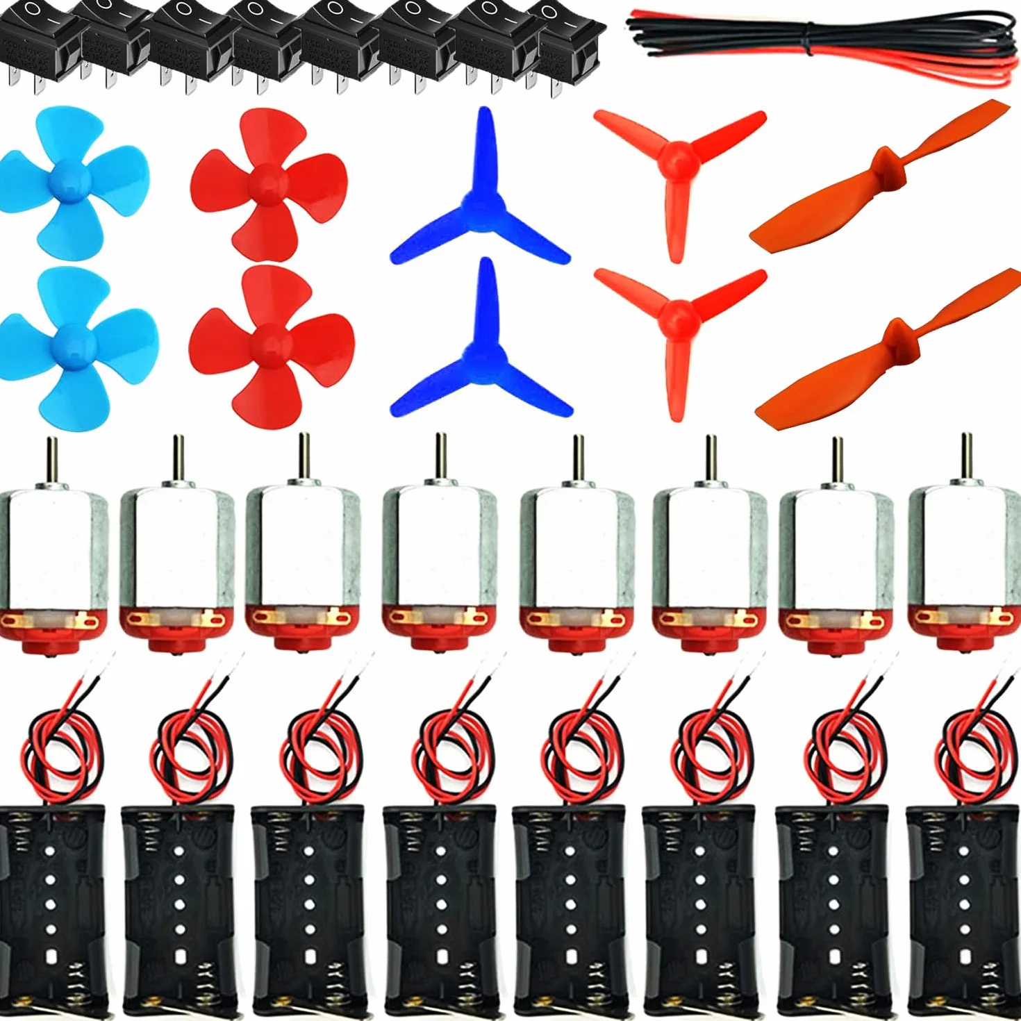 Kit de Apprentissage Électrique DC Mini Moteurs 8 Set 1.5-3V 12000-15000 RPM