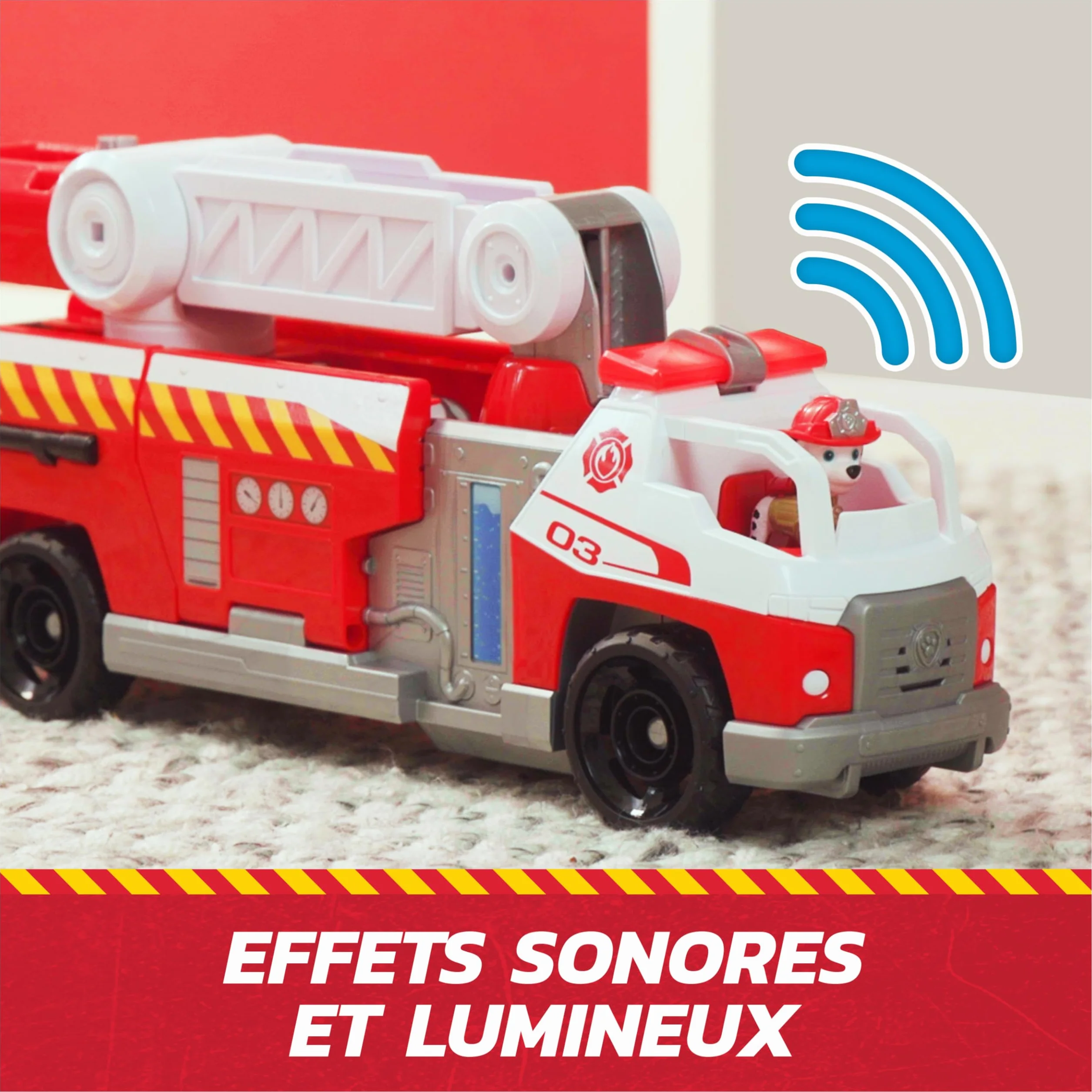 Paw Patrol Pat Patrouille Camion De Pompiers Fire Rescue Voiture Figurine Marcus Effets Sonores Lumineux Jouet Enfant 3 Ans