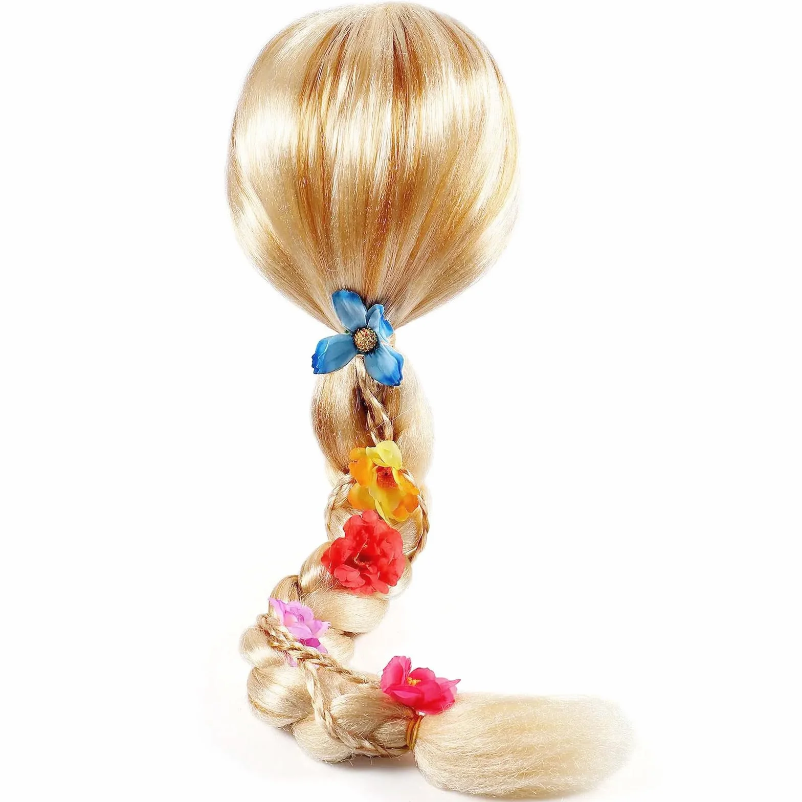 Perruque Enfant Blond Princesse Tresse Cheveux Extensions Carnaval Fête