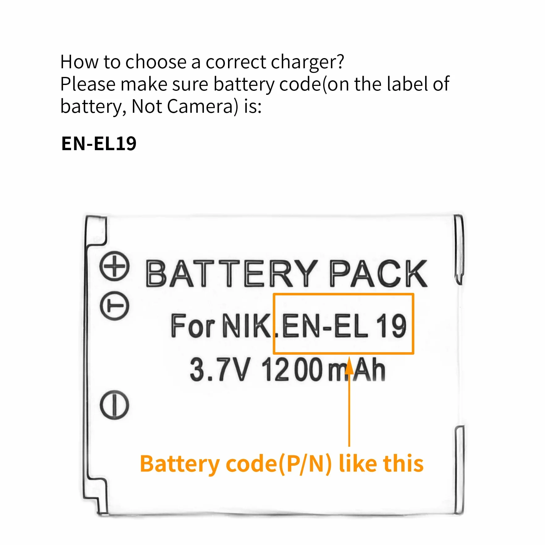 Norifon EN-EL19 USB Chargeur pour Nikon Coolpix S33 S7000 S6900 S2800 S100 S3100 S4100 S4300 S5200 S6500
