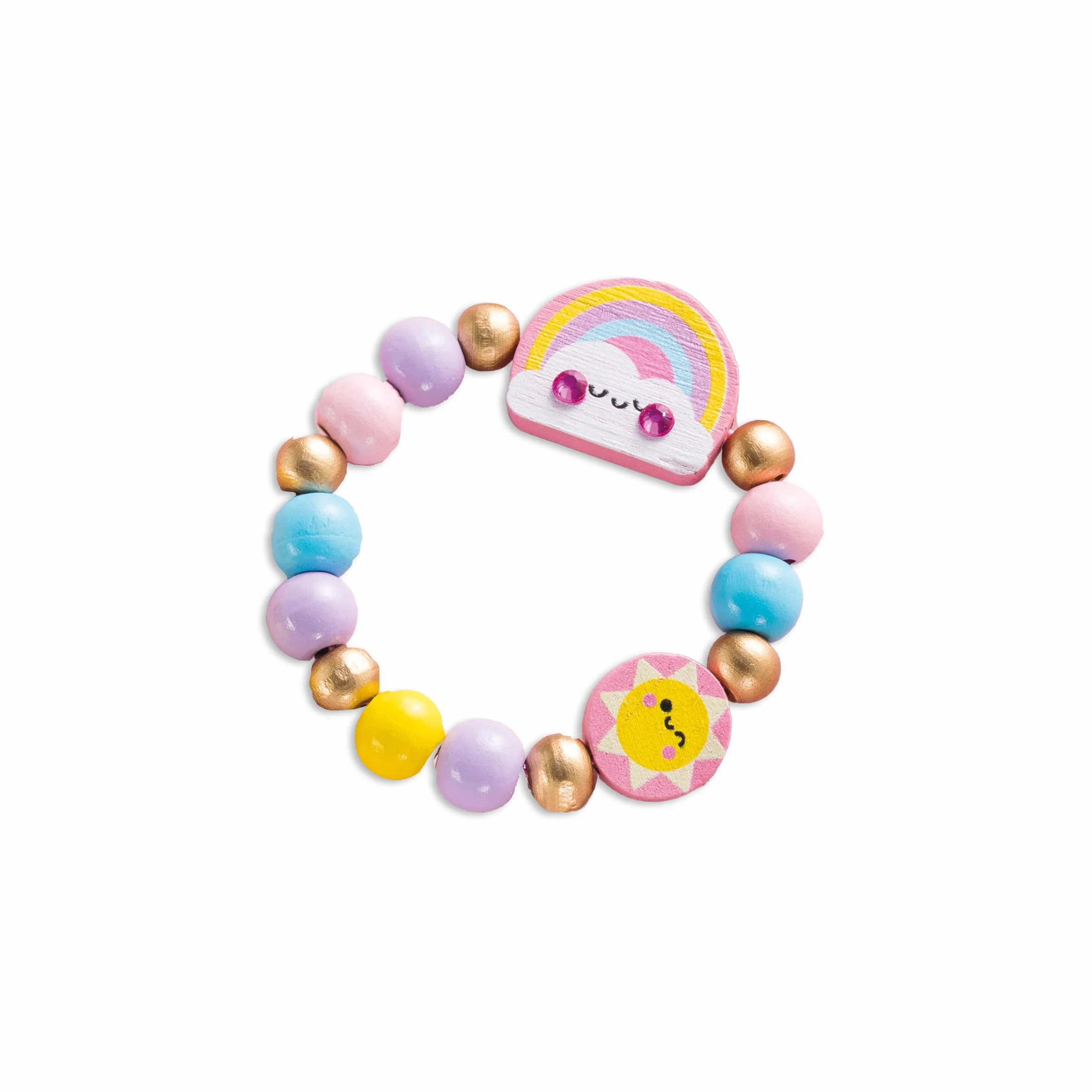 Janod Rainbow land Boîte de 4 bijoux en bois à créer