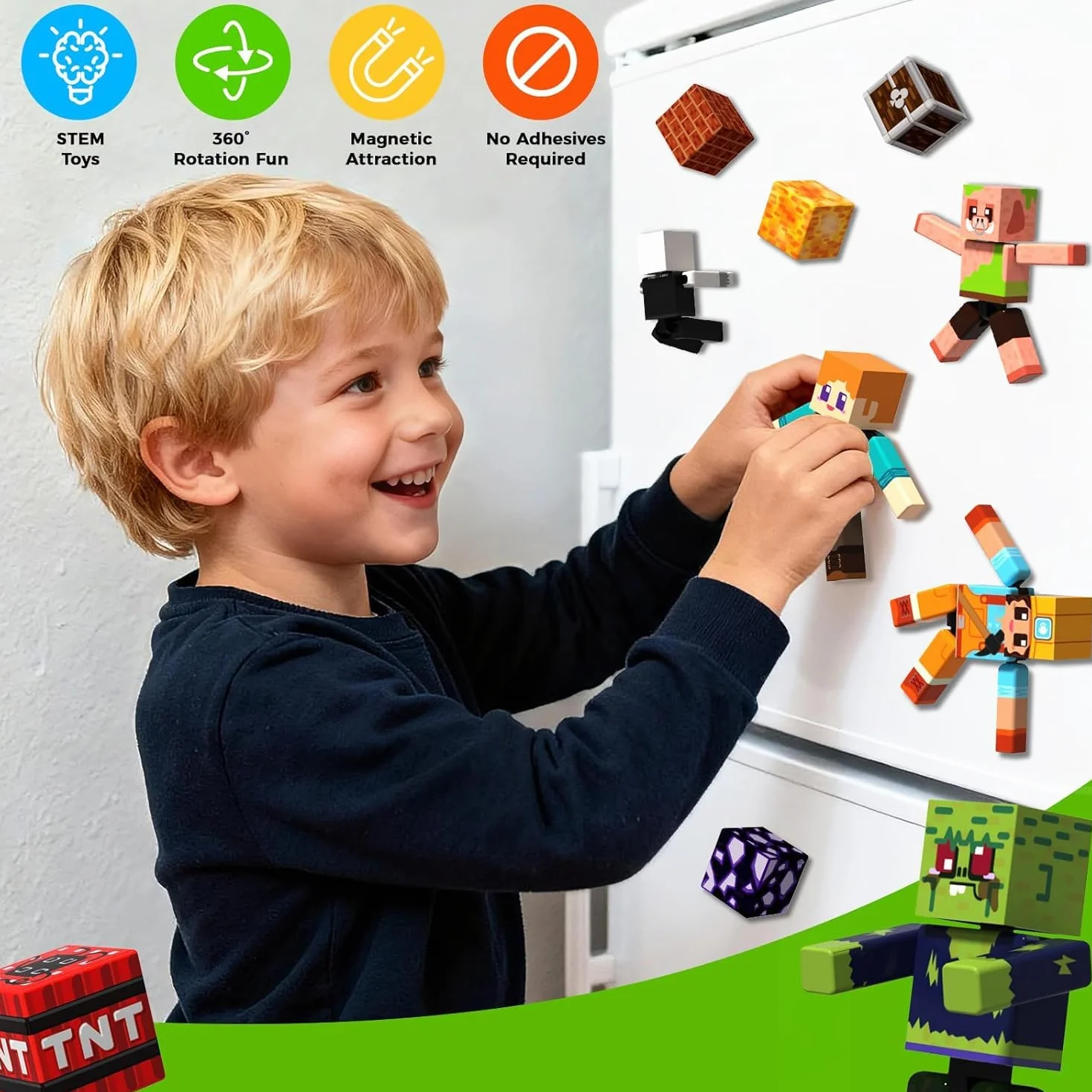 Blocs de Construction Magnétiques Set de 20 - Figurine Magnétique Créative Éducative - Jeu de Rôle Cubique Enfants 6+ - Jouet Voyage STEM Cadeau Anniversaire