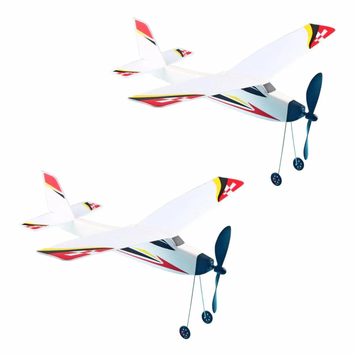 ERINGOGO Lot de 2 Planeurs en Mousse Avion Biplan 3D à Assembler pour Garçon et Filles