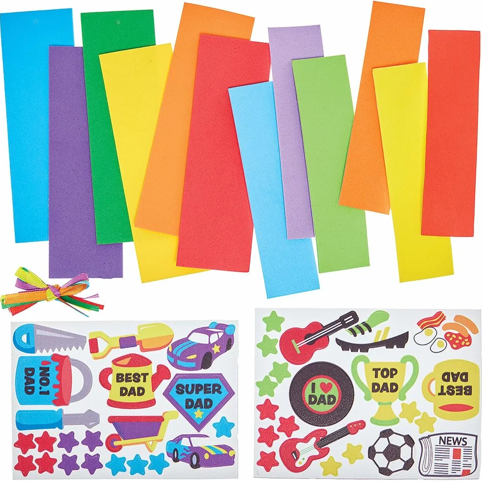 Baker Ross Kits de marque-pages pour la fête des pères - Lot de 6, bricolage enfants