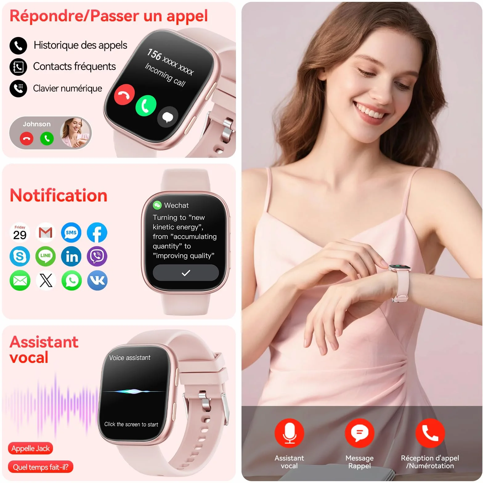 Mingtawn Montre Connectée 1.83" HD Smartwatch IP68 Etanche Fréquence Cardiaque SpO2 Fitness Tracker iOS Android