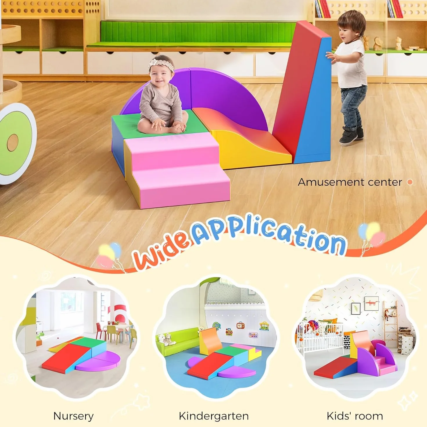 Blocs de construction en mousse pour enfants, lot de 6, non toxiques, sans odeur, housse antidérapante, escalade d'intérieur