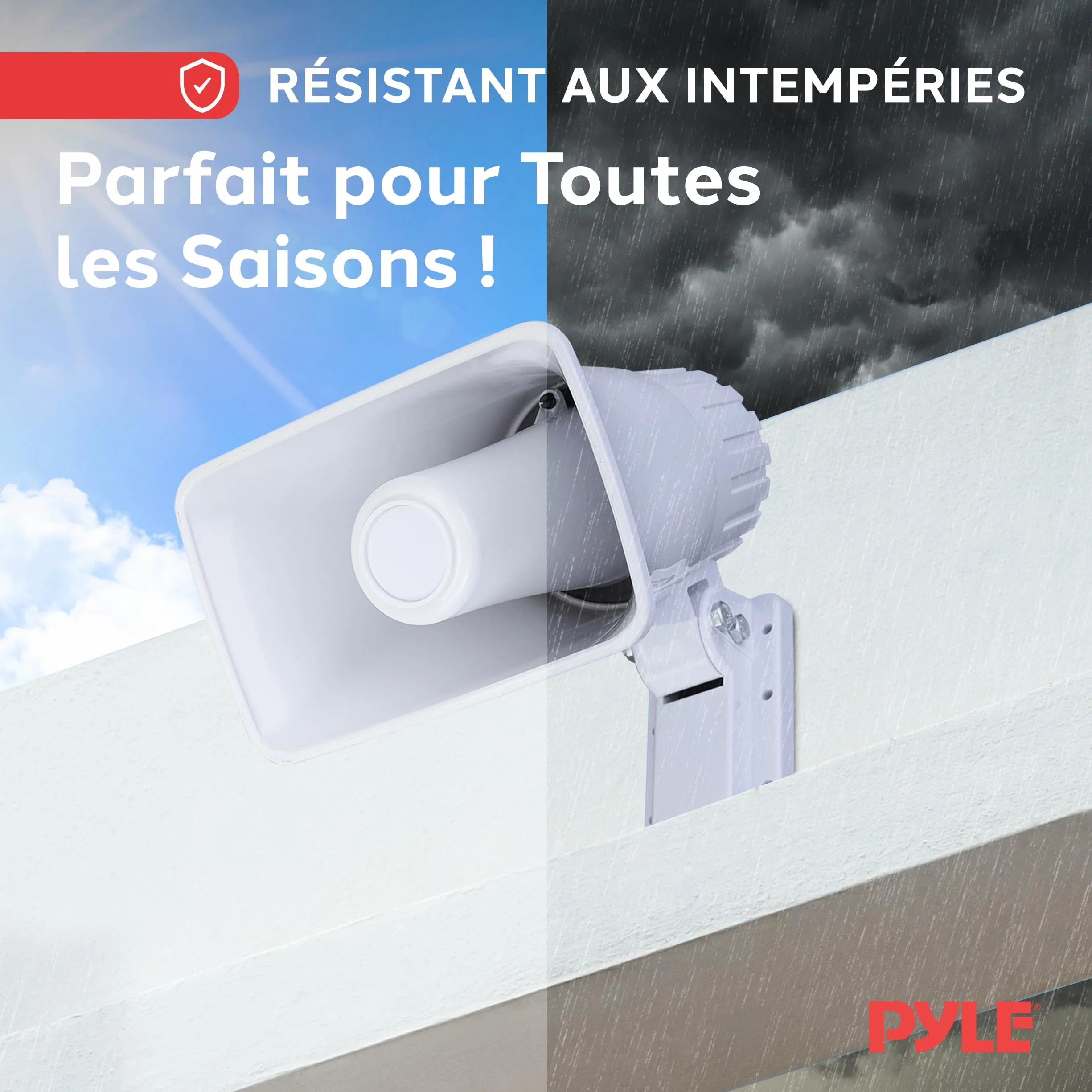 Pyle Haut-Parleur PA 6" 8 Ohms 50 Watts Intérieur/Extérieur Blanc avec Support de Montage