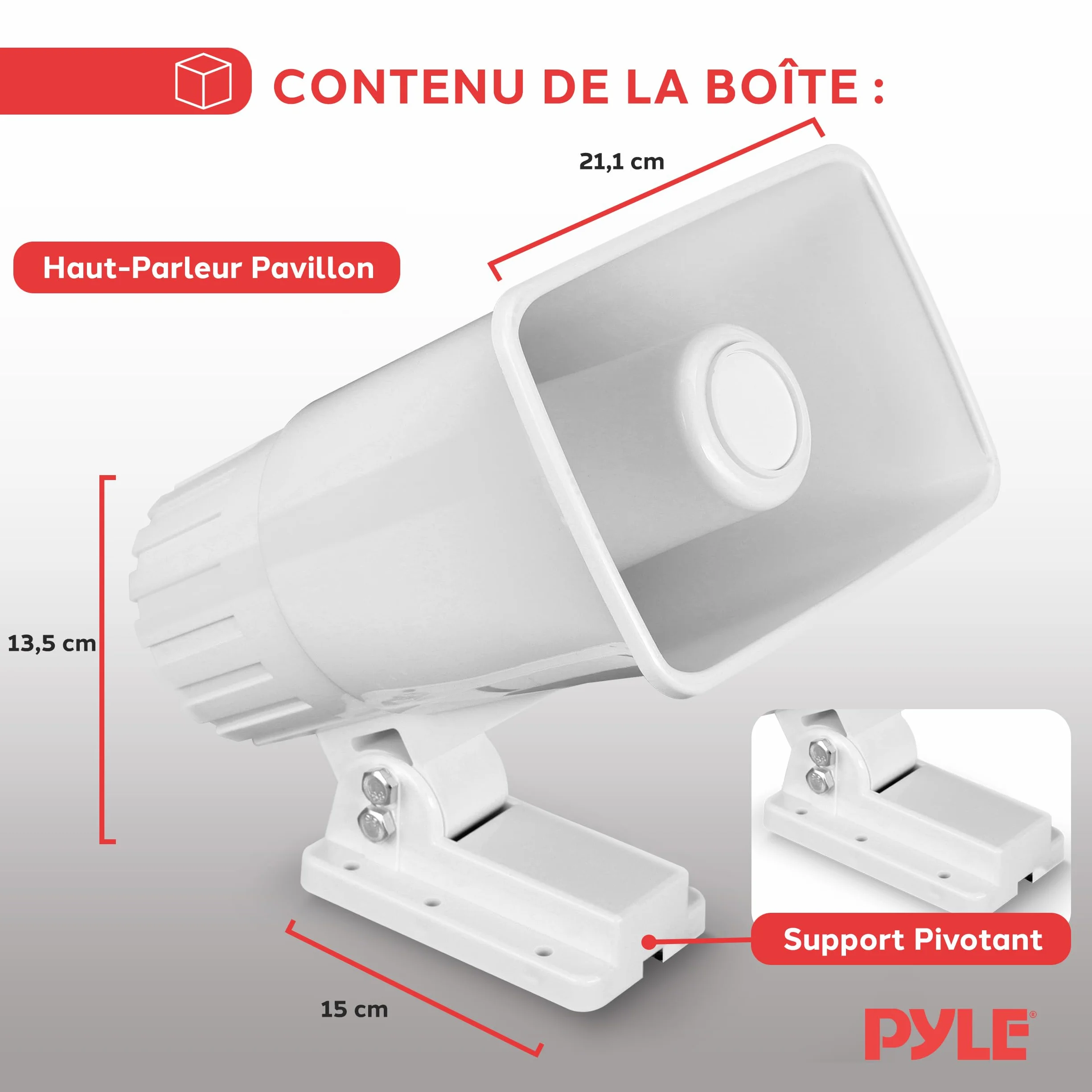 Pyle Haut-Parleur PA 6" 8 Ohms 50 Watts Intérieur/Extérieur Blanc avec Support de Montage
