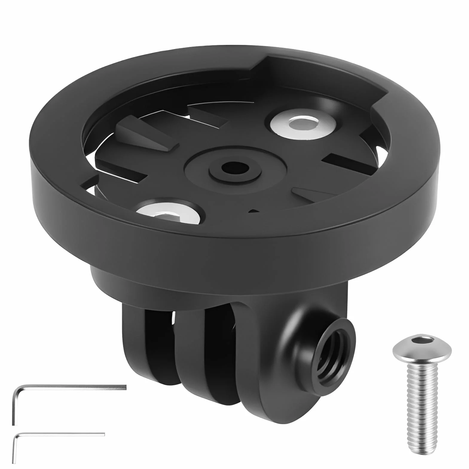 Support Universel pour Ordinateur de Vélo Garmin Gopro avec Adaptateur Mâle pour GPS Edge et Varia UT800, Entraxe 22-24mm