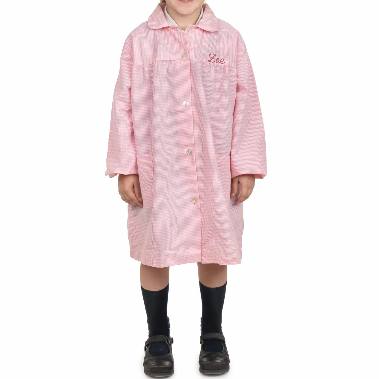 Blouse Écolier Personnalisée avec Nom pour Enfants à Carreaux 3-6 Ans