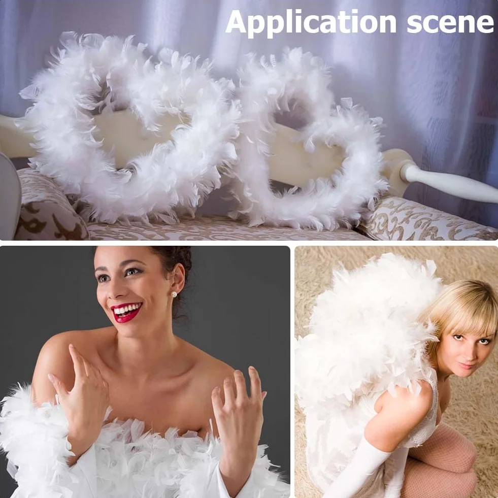 Boa Moelleux Chandelle Plumes de Dinde 210 cm GORGECRAFT Noir pour Fête Mariage DIY Artisanat