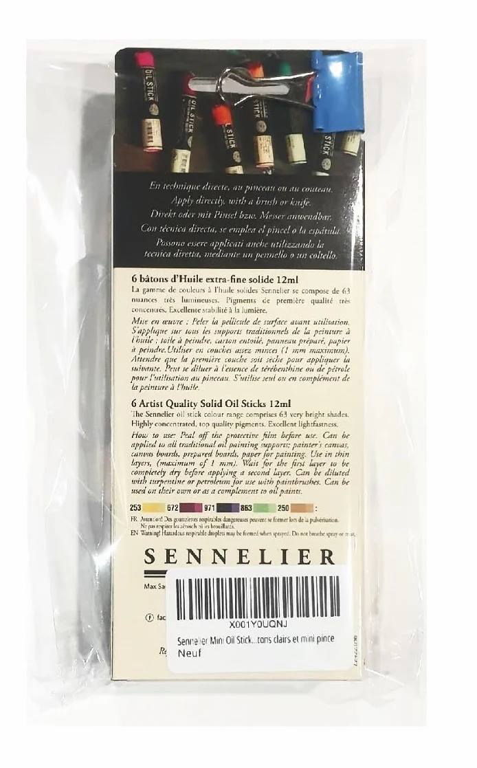 Sennelier Mini Oil Sticks 6pcs Set Portait Tons Clairs