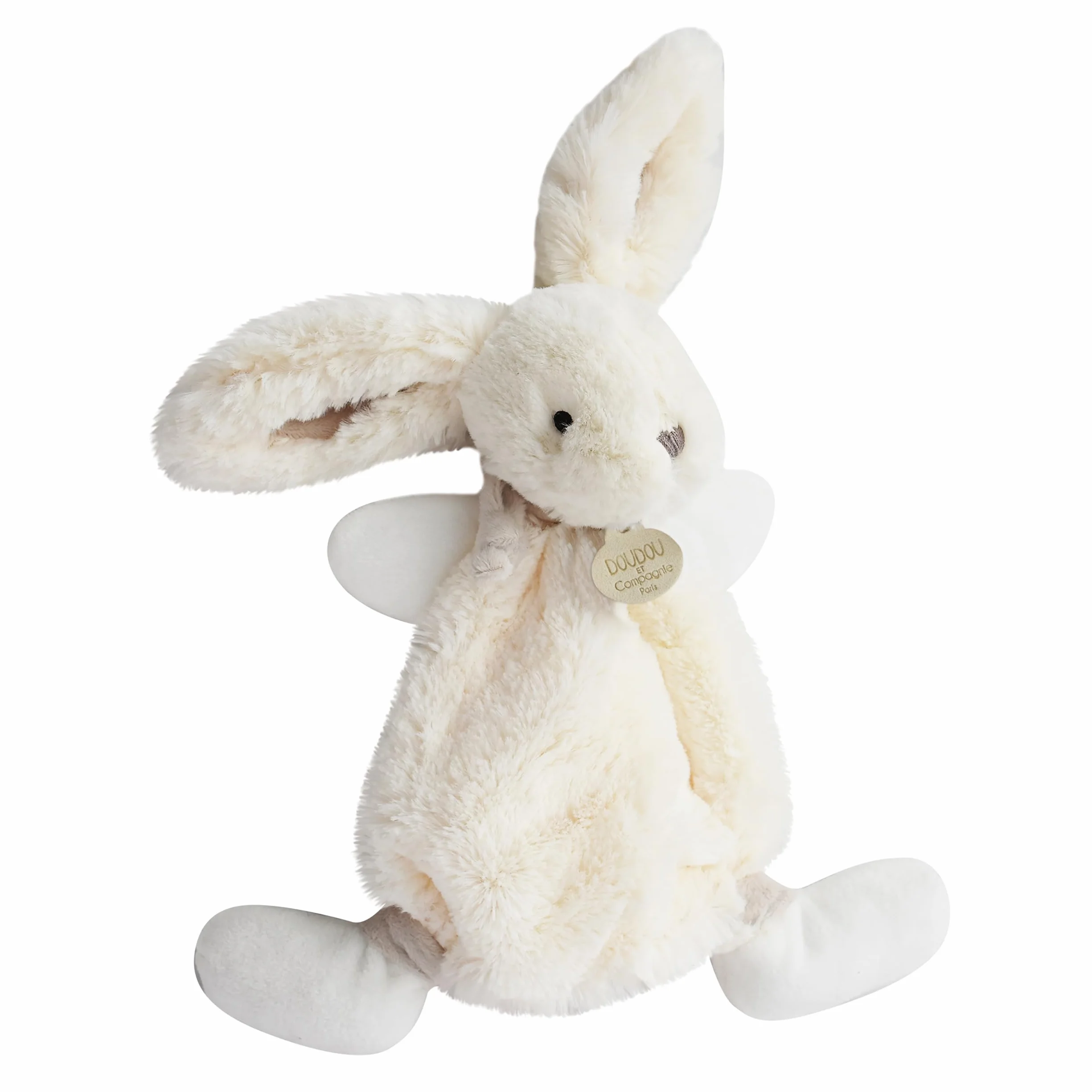 Doudou Lapin Collection Bonbon avec Boite Cadeau 26 cm Taupe Plat & Tout Doux Idée Cadeau de Naissance