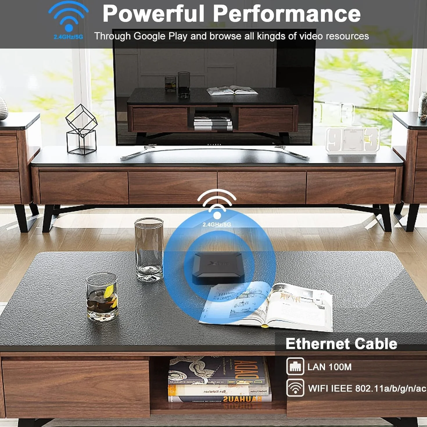 X96Q Boîtier IPTV Android TV Box Android 10.0 2GB 16GB Mini Smart TV Box Allwinner H313 Quad Core WiFi 4K HD 100M LAN