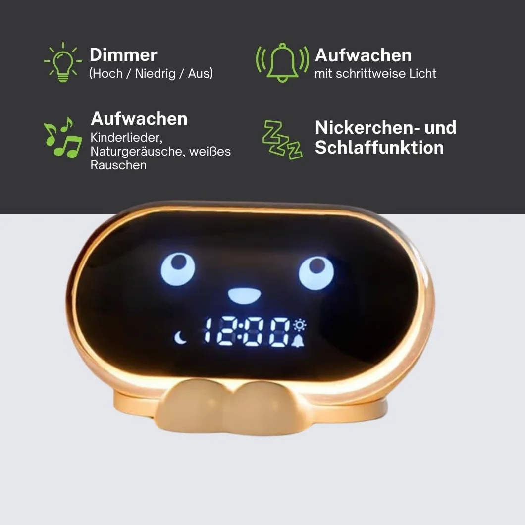 Muse M-16 Radio-réveil LED 0,5" avec dimmer, expression faciale, réveil progressif