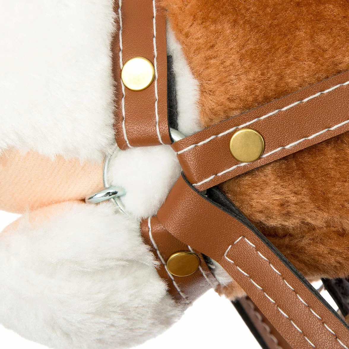 HollyHOME Bâton de Cheval avec Jouet Sonore 91,4 cm Marron Foncé
