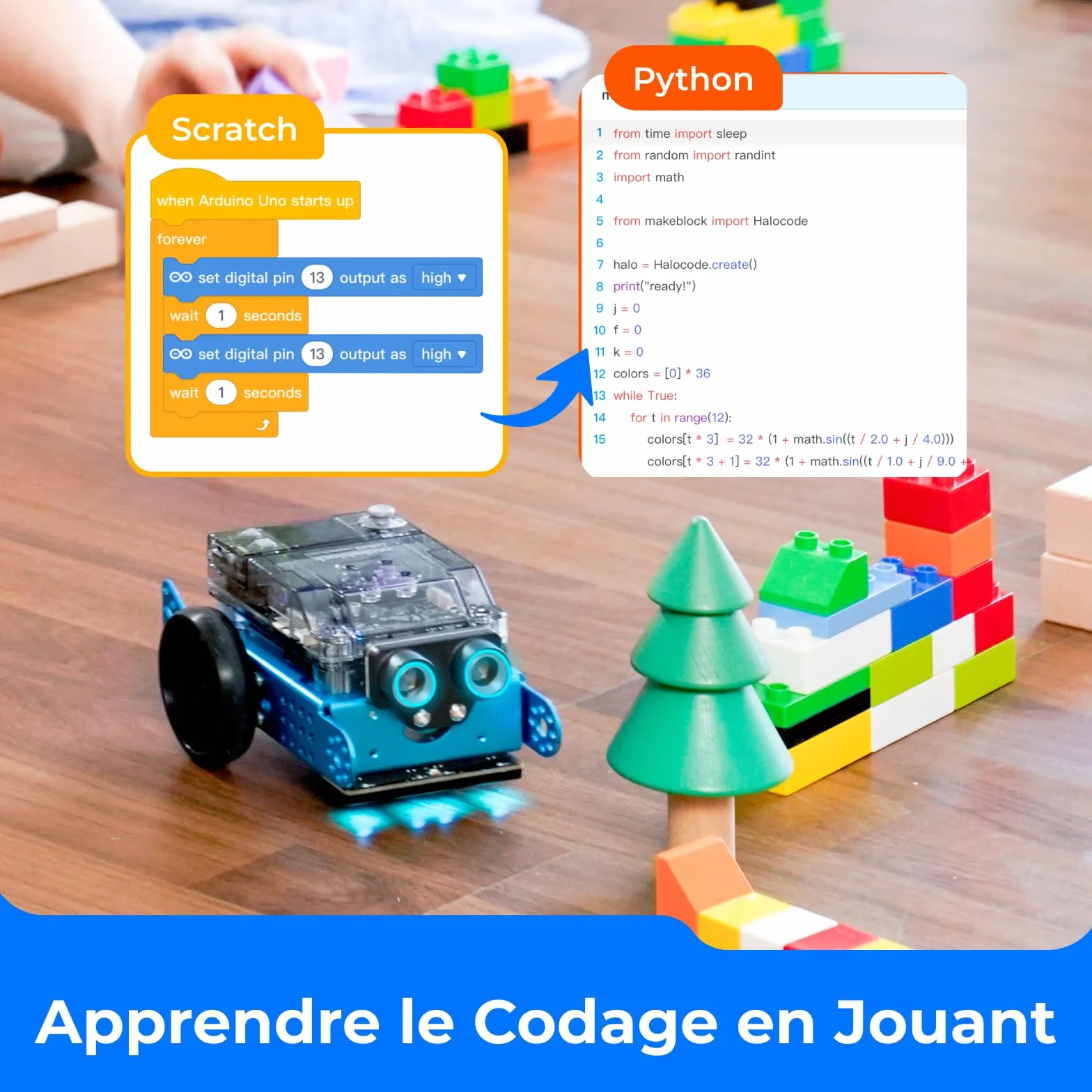 Makeblock mBot2 Robot Programmable Compatible Scratch Python WiFi IoT AI Jouet Enfants 10 Ans+