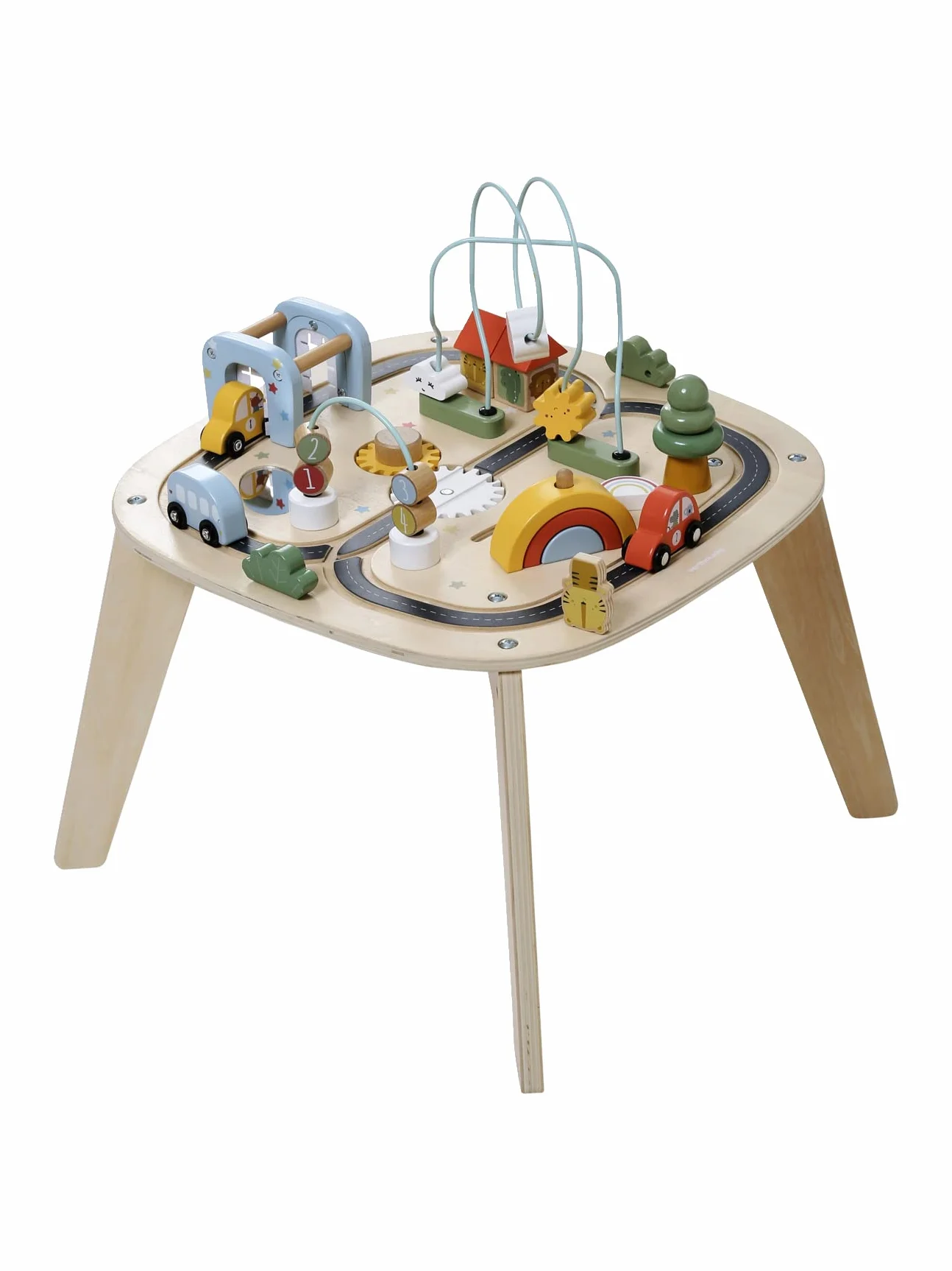 VERTBAUDET Table d'activités Circuit de Voitures en Bois Beige TU