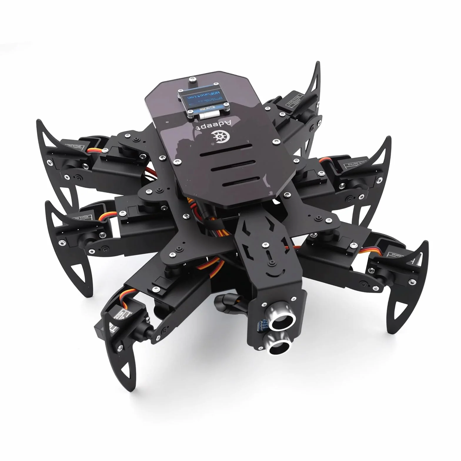 Adeept Hexapod Spider Robot Kit Compatible with Arduino, Spider Walking Crawling Robot, Programming Project Steam Robotics Kit with OLED Display and Metal Body, PDF Manual