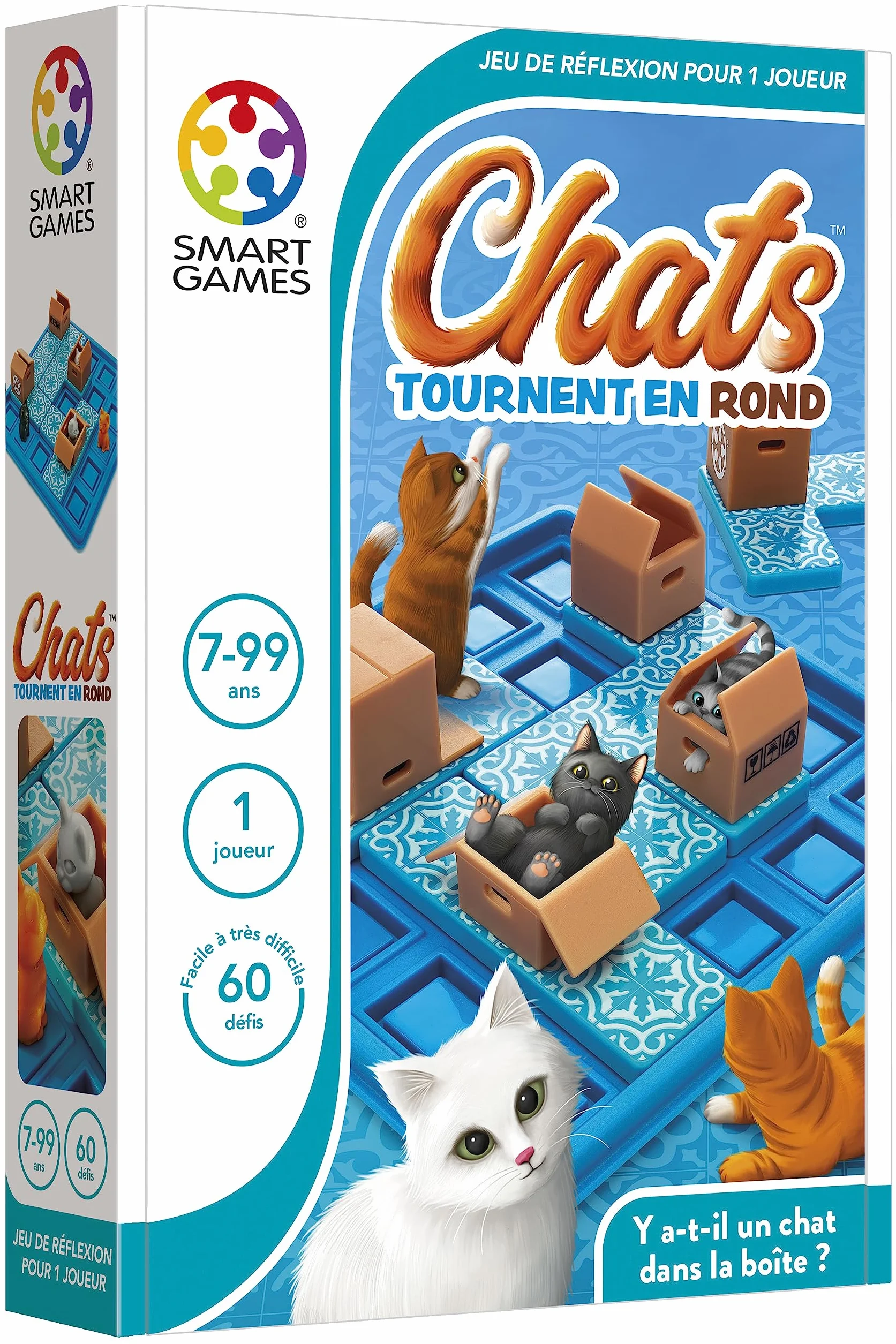 SmartGames Chats Tournent en Rond Casse-tête Logique 7 Ans+ Jeu de Réflexion 60 Défis Progressifs