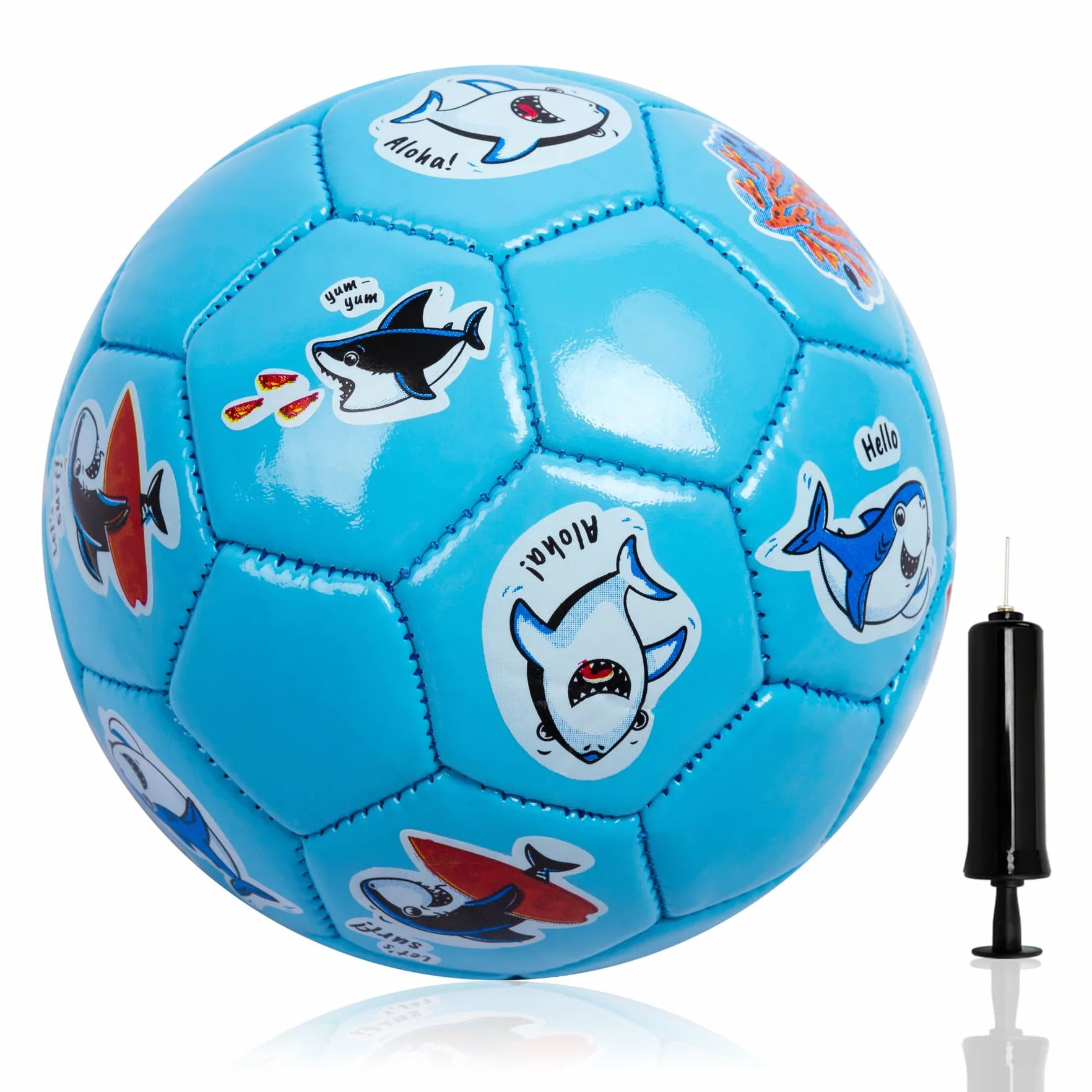 U&C Planet Ballon de Foot Taille 2 pour Enfants avec Pompe – Motif Animal, Jeu Intérieur Extérieur