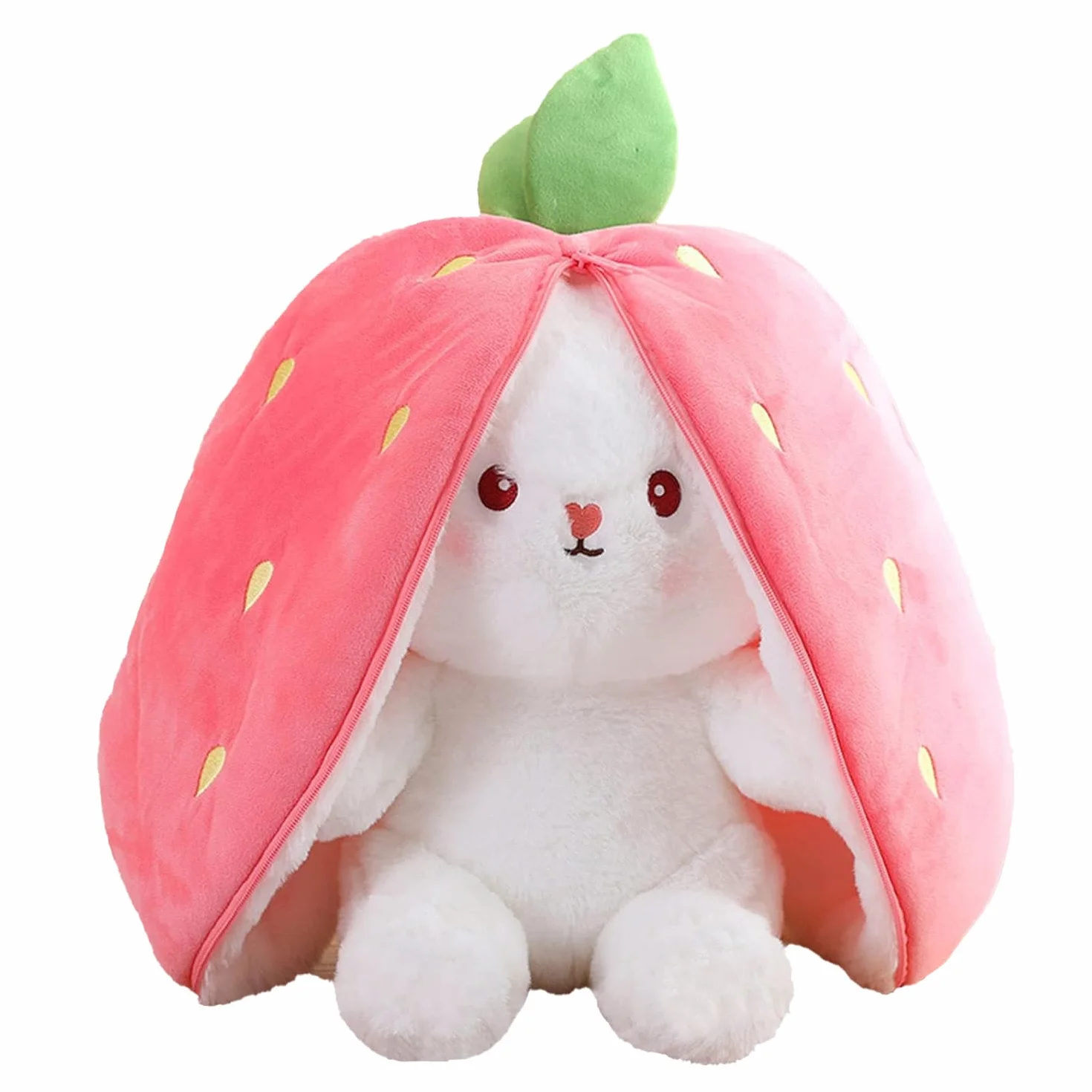 Lapin en peluche rose fraise 24 cm jouet Pâques pour enfants