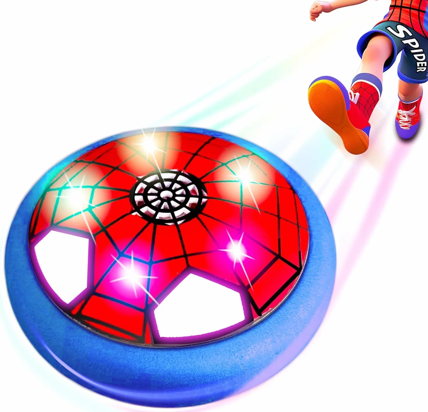Ballon de Foot LED Spider Air Power, Jouets de Football pour Enfants 3-12 Ans, Jeux Intérieur Extérieur