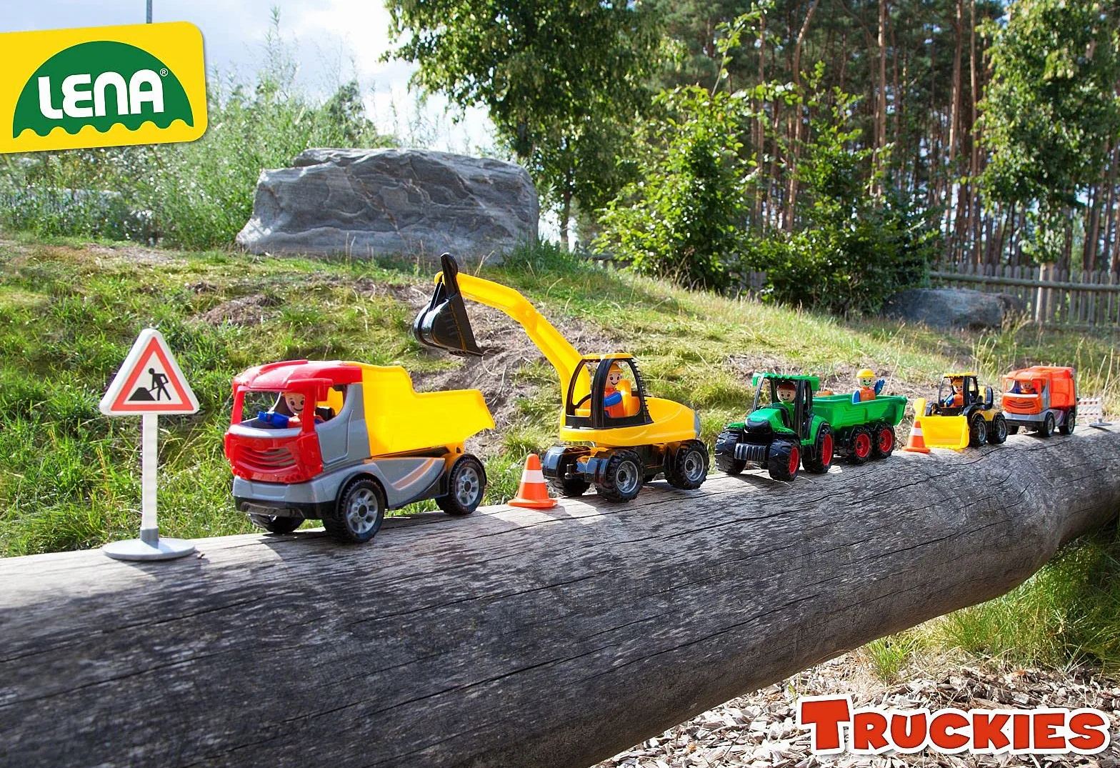 LENA Truckies Tracteur avec remorque Set de jeu 38 cm Enfants 2 Ans