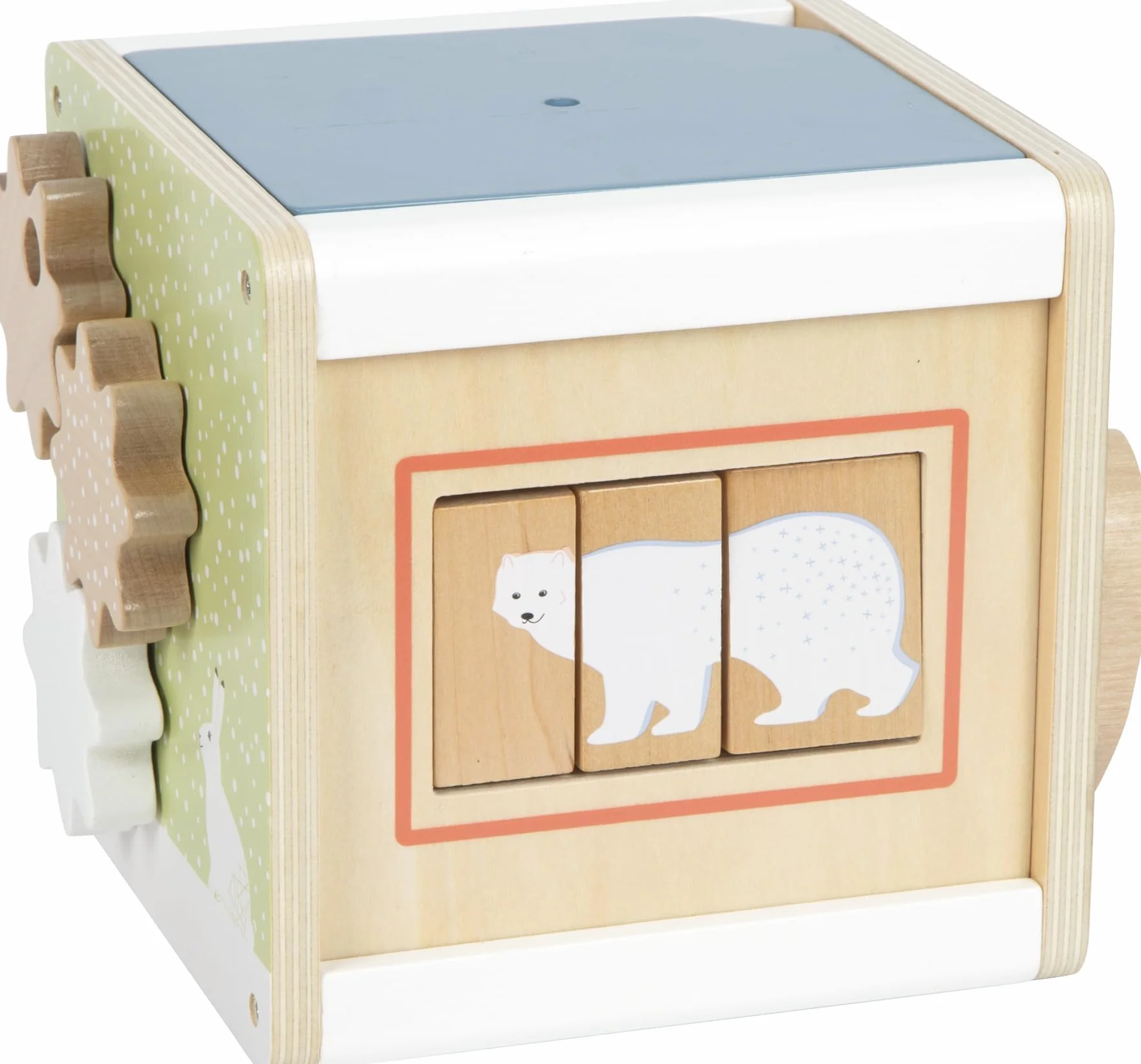 Small Foot Labyrinthe Cube de motricité Arctic Bois certifié FSC 100% 12 Mois Blanc
