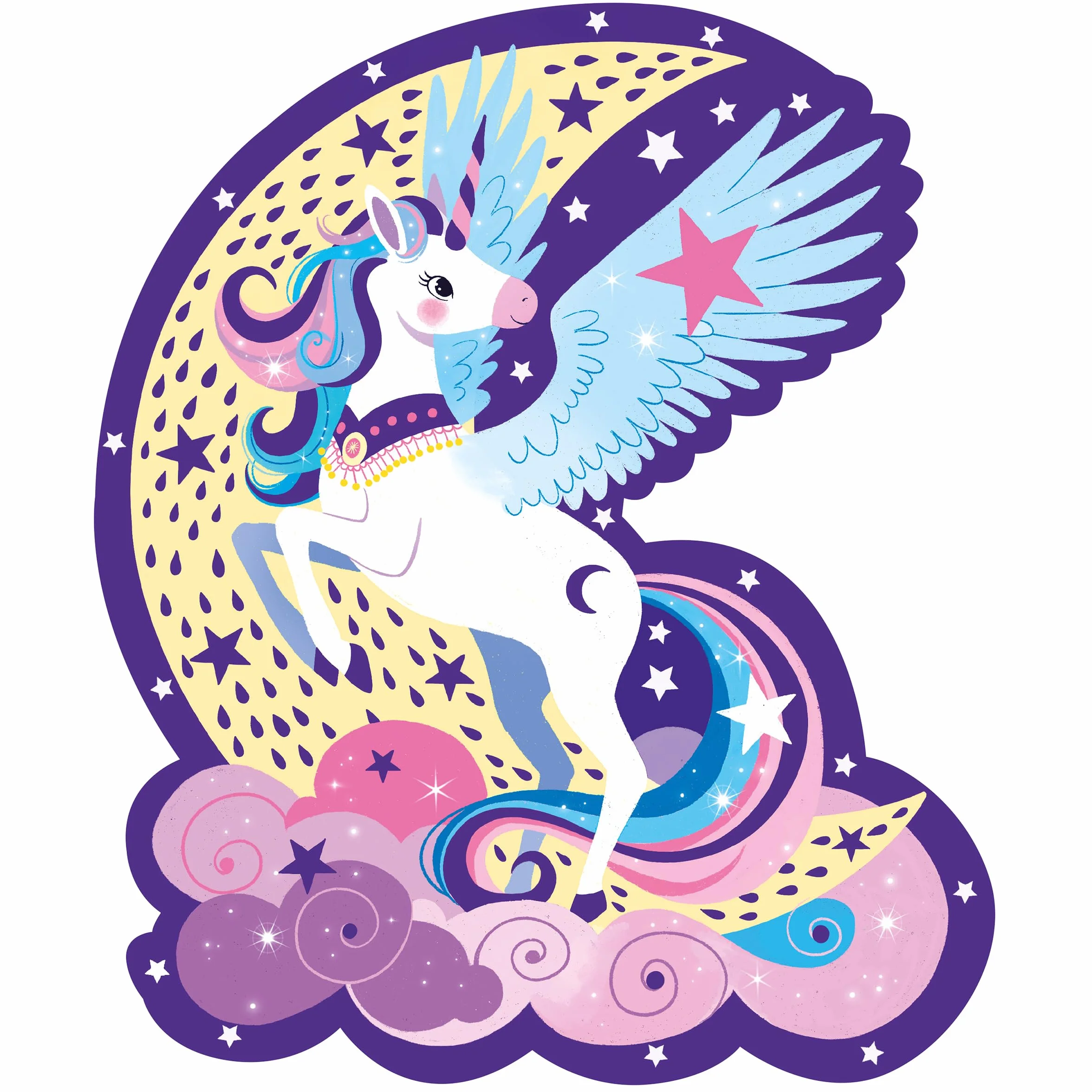 Janod Coffret Créatif Multi-Activités Licorne 13 Activités à Décorer Mosaïques Stickers Brillants Papier Doré Dès 6 Ans