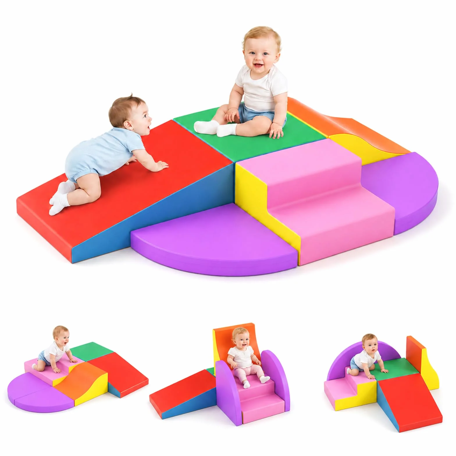 Blocs de construction en mousse pour enfants, lot de 6, non toxiques, sans odeur, housse antidérapante, escalade d'intérieur