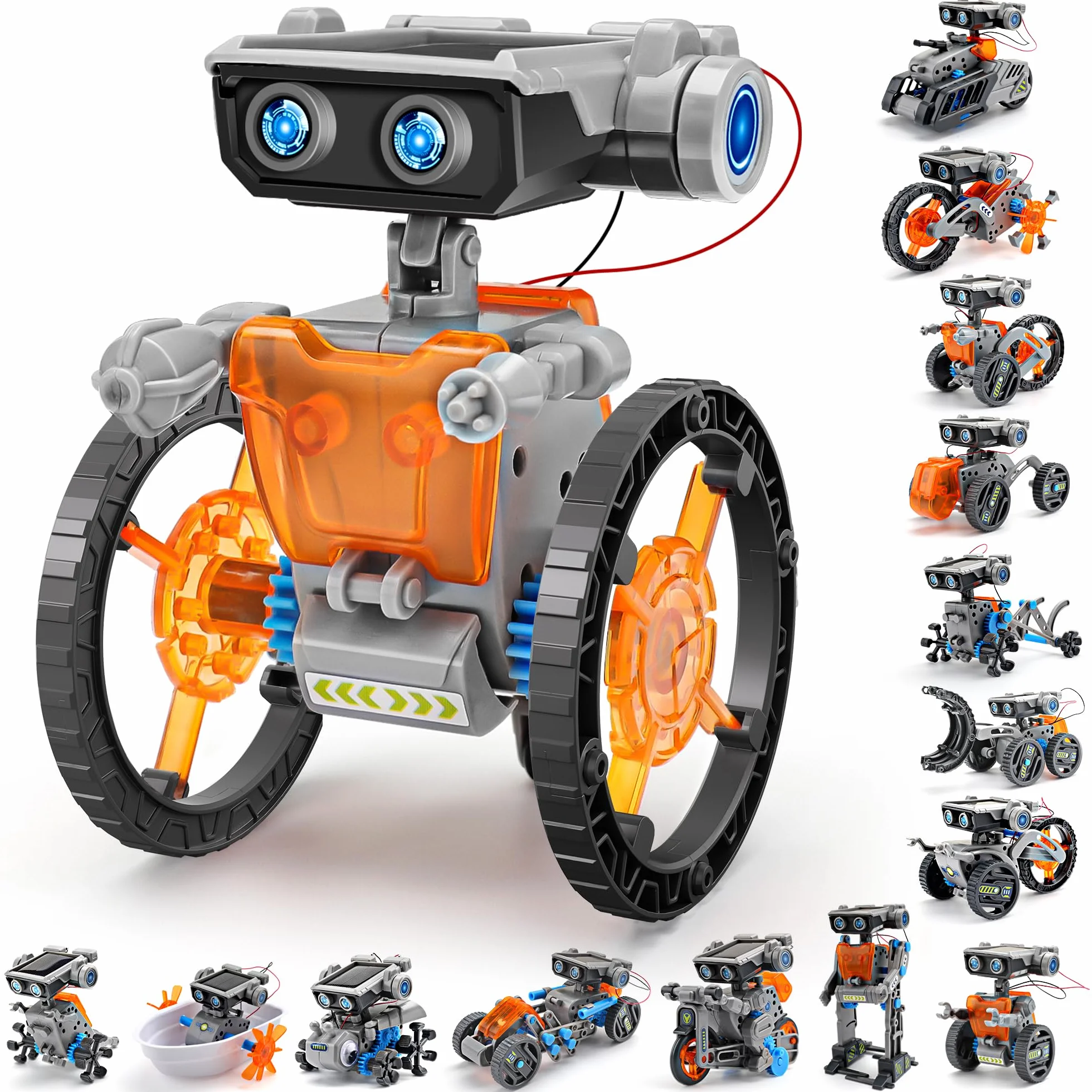 VEPOWER Robot Solaire 15 in 1 Énergie Solaire et Batterie Double DIY Cadeau STEM Jeux de Construction pour Enfant 8-13 Ans 212 Pièces