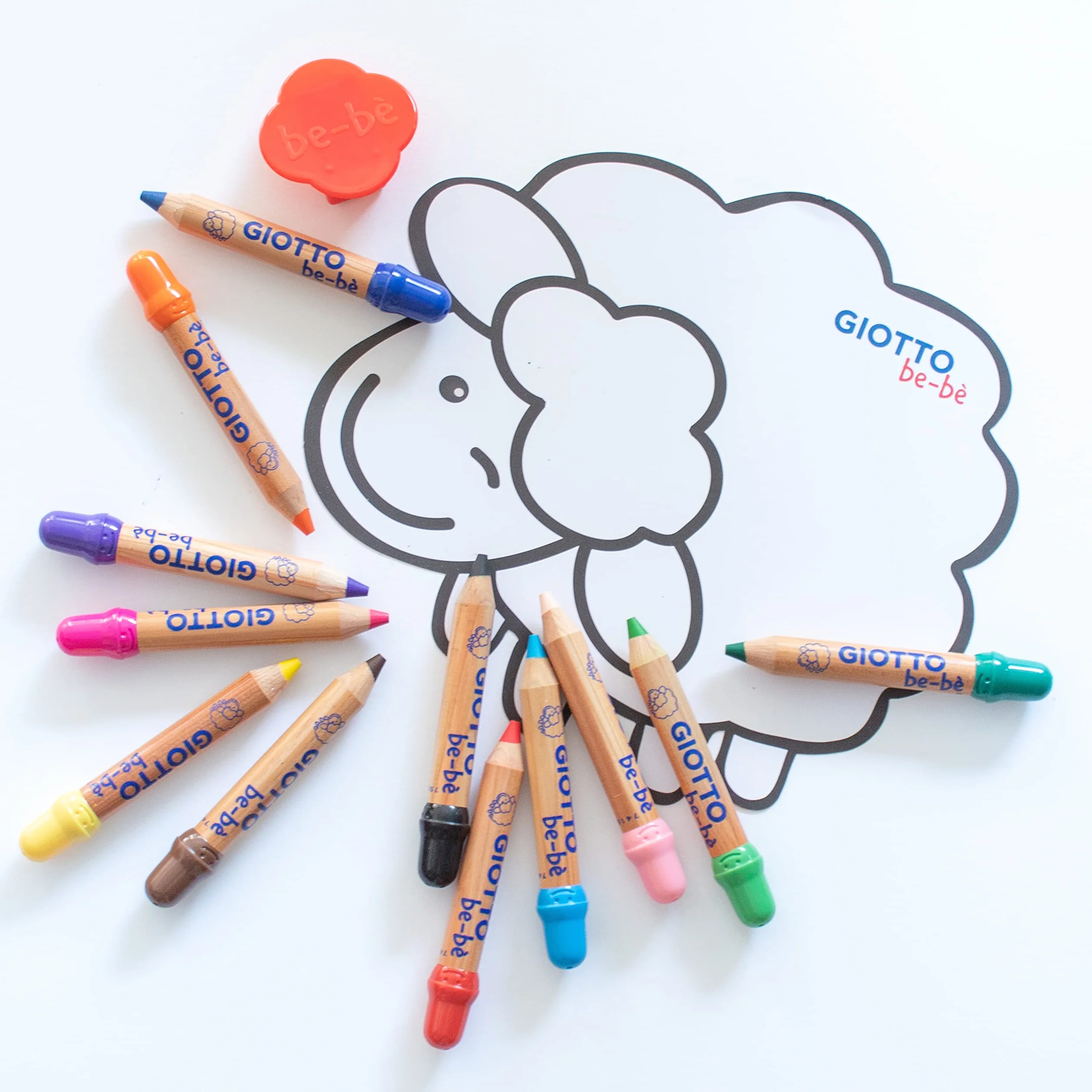 Etui 12 maxi crayons GIOTTO be-bè + taille-crayon