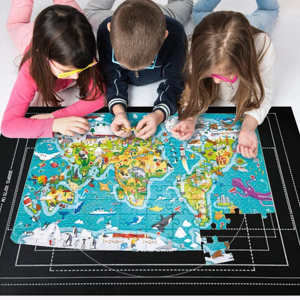 Tapis Puzzle Enroulable 2000 Pièces 80 x 120 cm avec 4 Trieur pour Adultes et Enfants