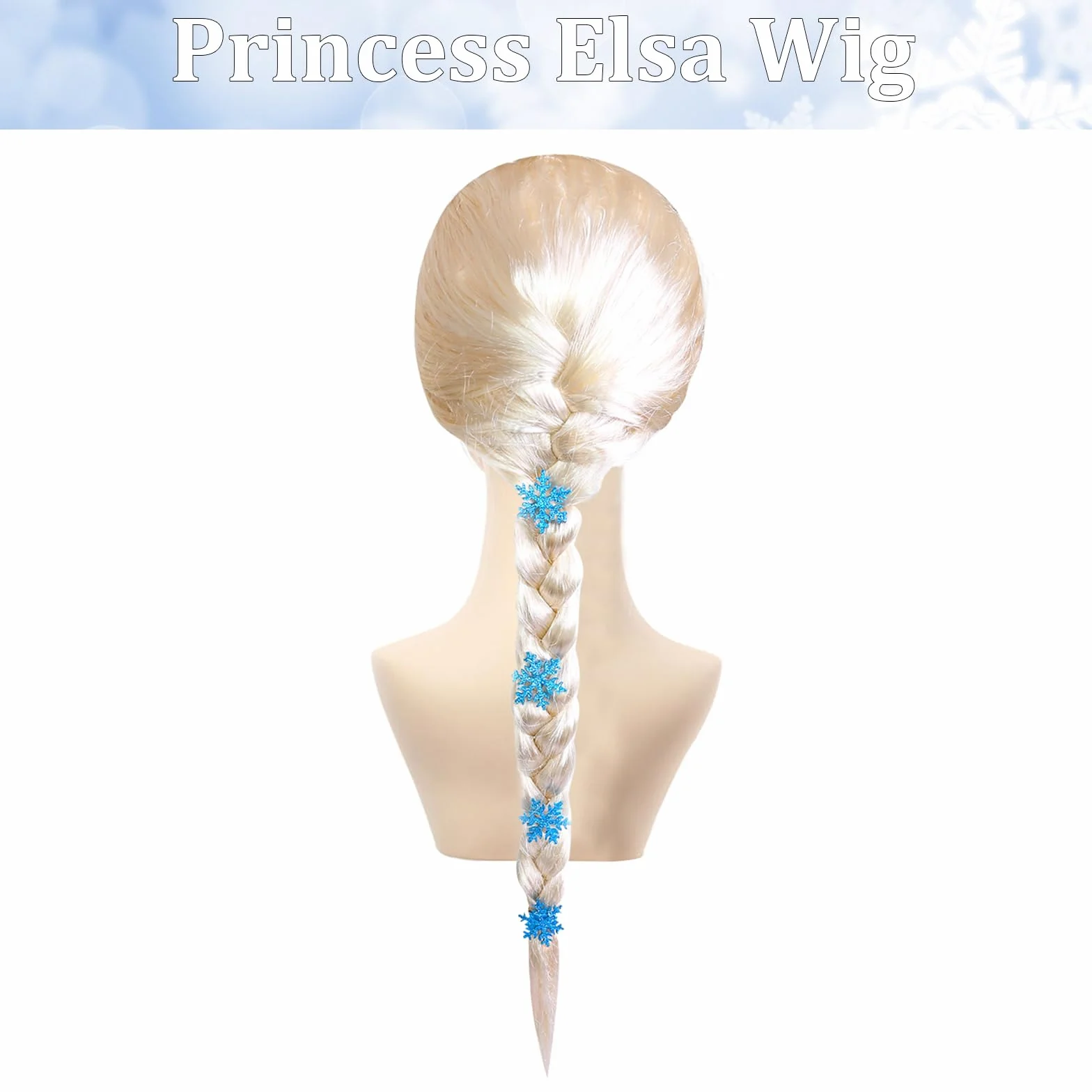 Perruque Reine des Neiges Princesse Elsa Blonde Enfant Fille Cosplay Carnaval Halloween