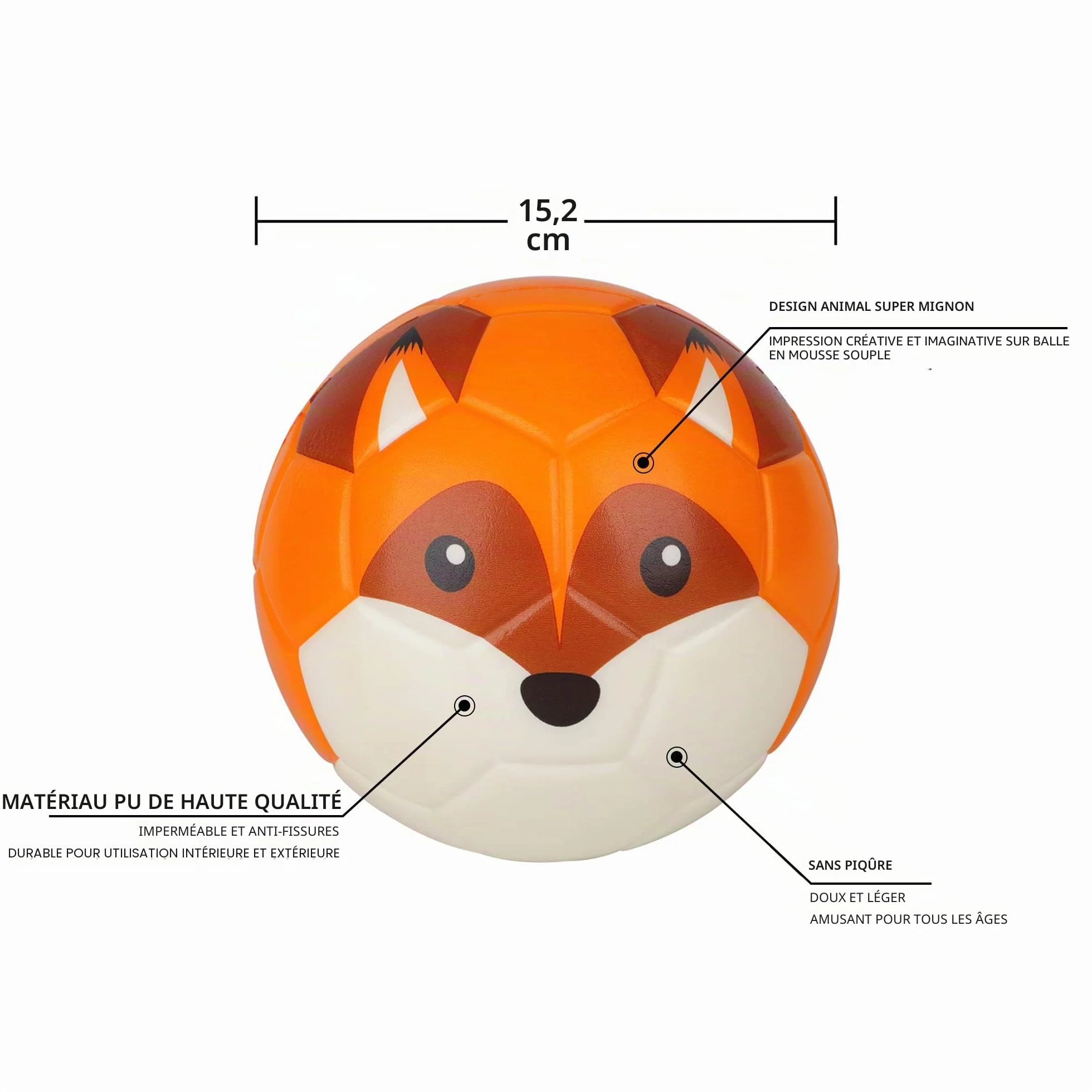 Ballon de Football Pro Mini 6 Pouces pour Enfants - Mousse Doux, Matériel Protection Environnement