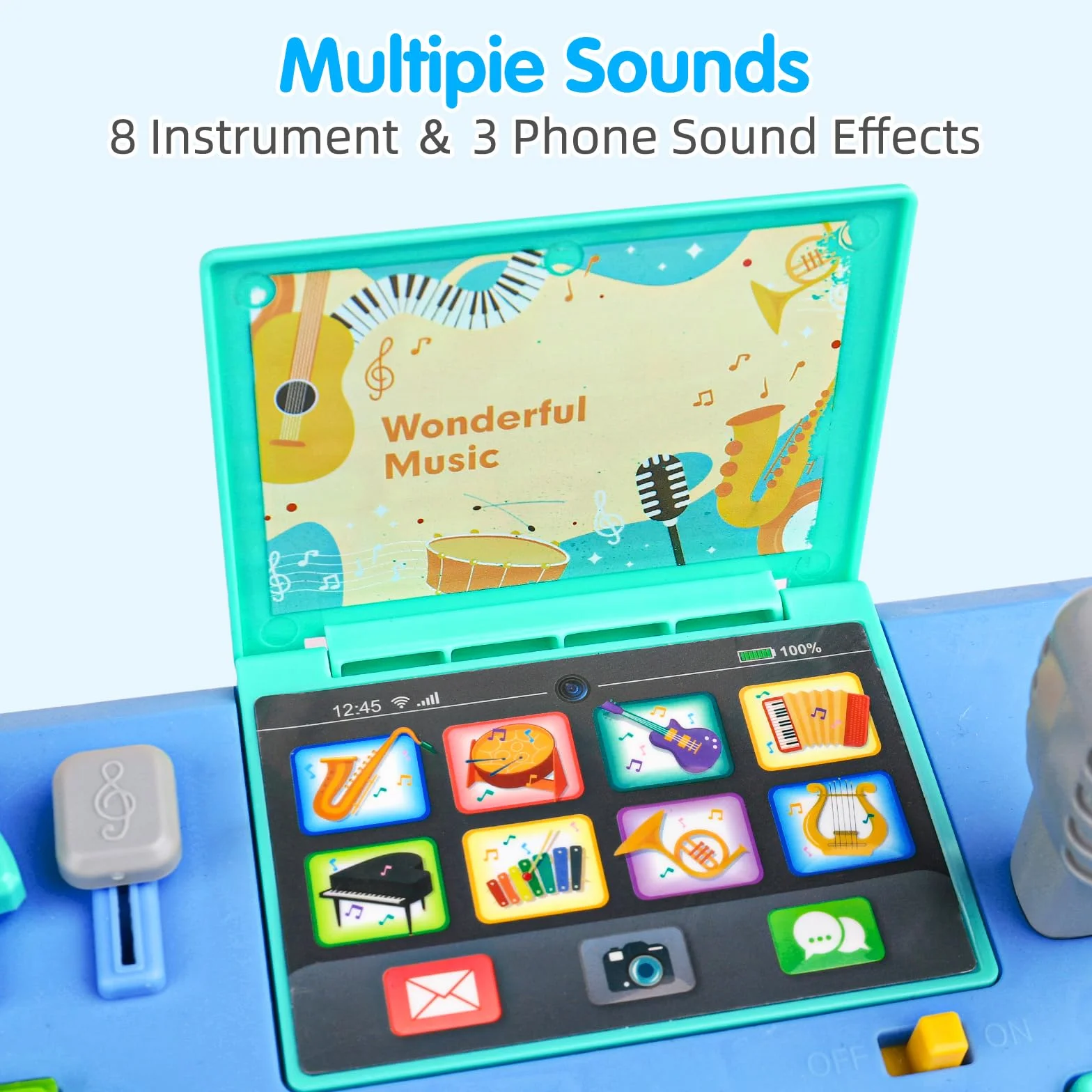 Table de Mixage DJ avec Piano Jouet Musical Bebe 3-18 Mois, Table Activite Bebe Platine DJ Jeux Musique Enfant 1-3 Ans