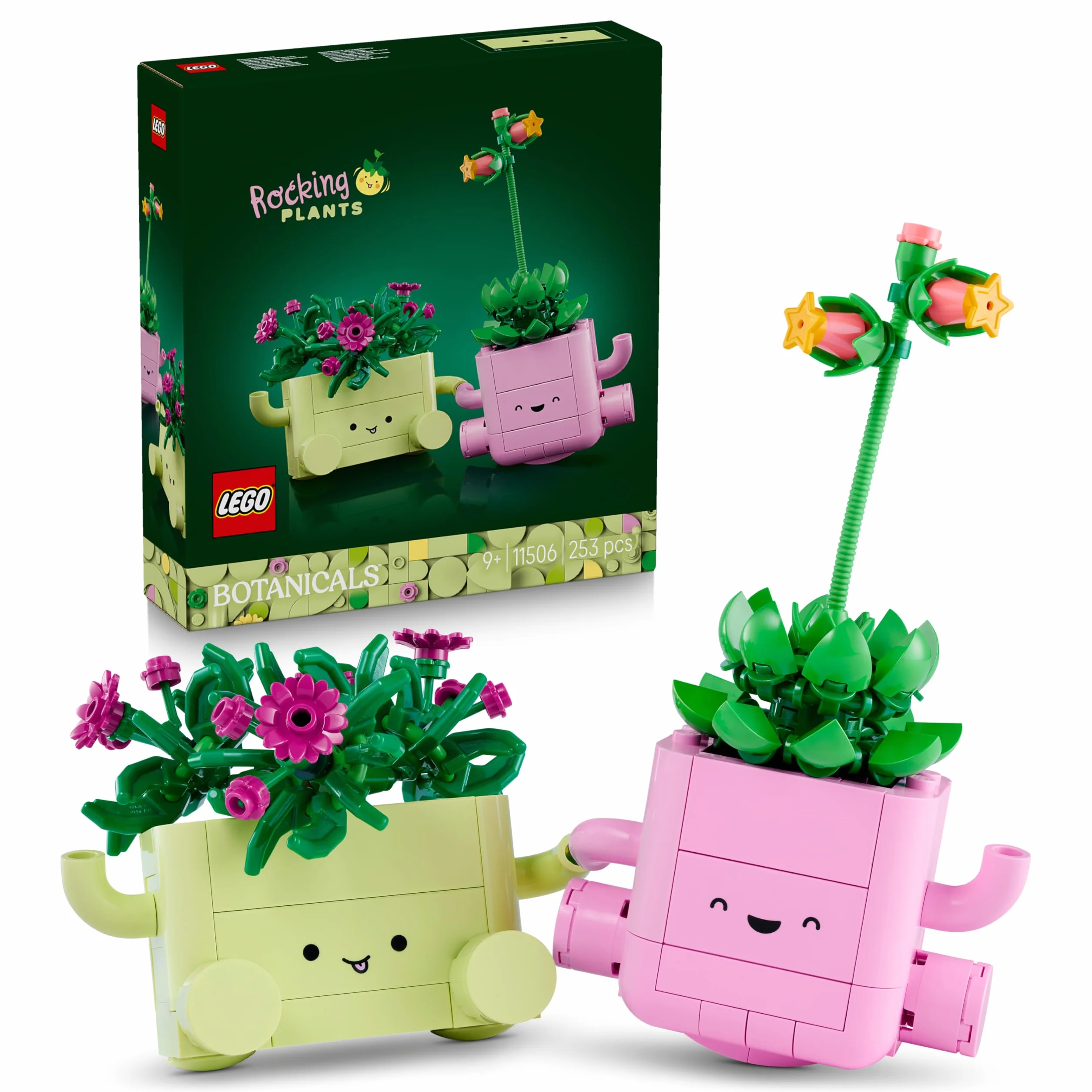 LEGO Botanicals Petites Plantes Dansantes 11506 Set Fleurs Artificielles 2 Plantes 2 Pots Pastel Décoration Chambre Cadeau DIY 9 Ans Adulte