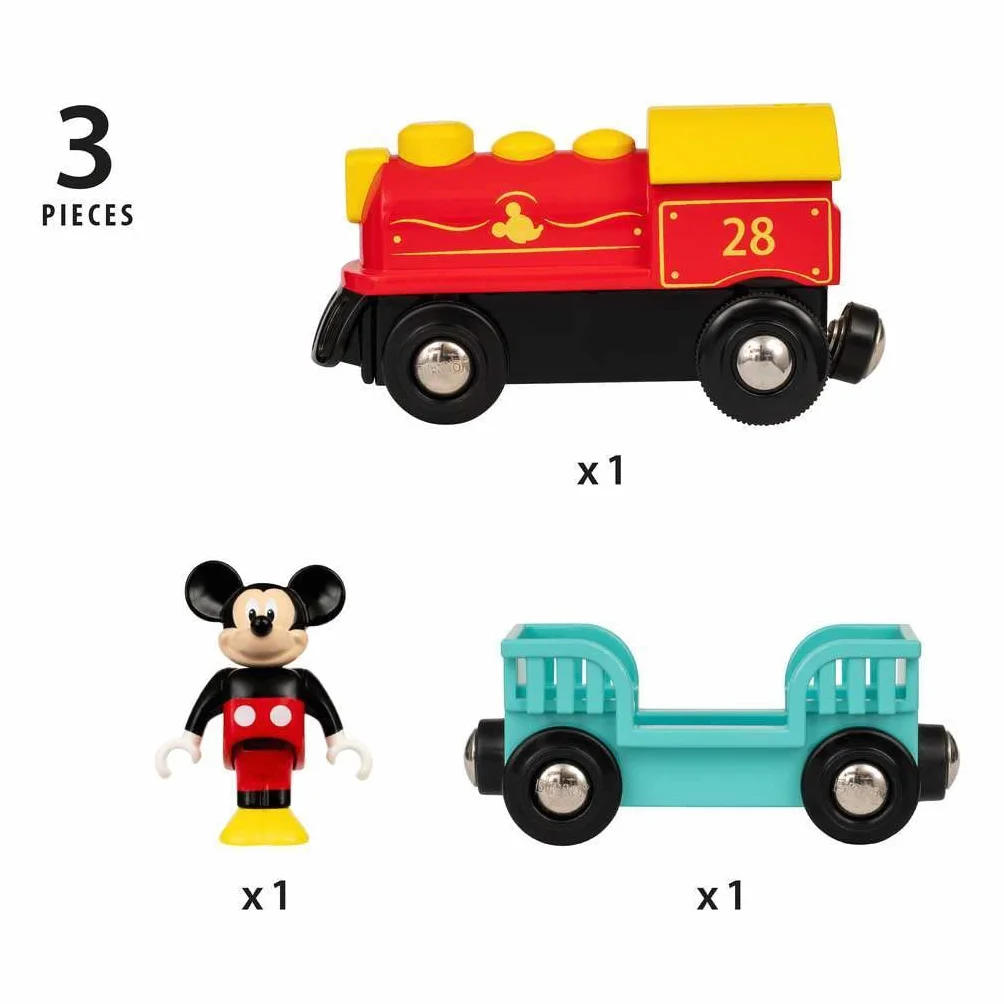 BRIO Mickey Mouse Train à pile Train électrique avec figurine Jouet dès 3 ans