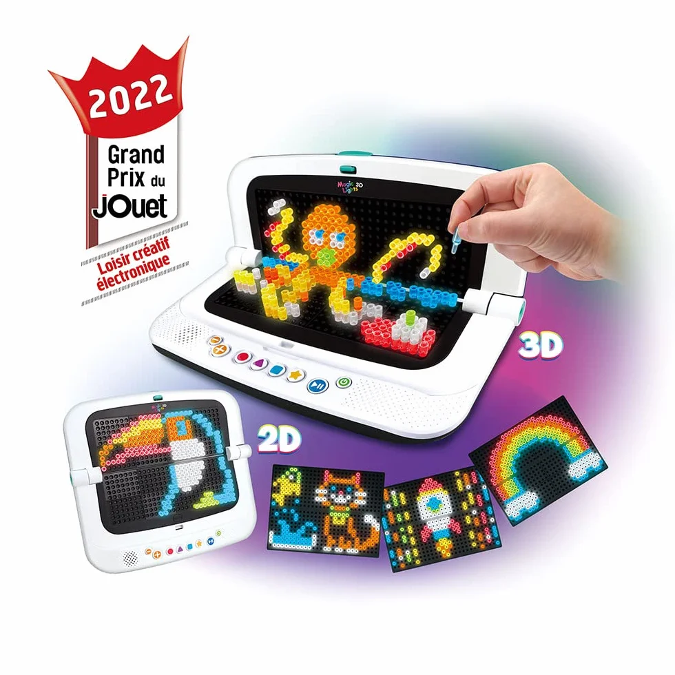 VTech Magic Lights 3D Atelier Créatif Enfant Tableaux Lumineux 2D 3D Jeu Éducatif Cadeau 5 Ans